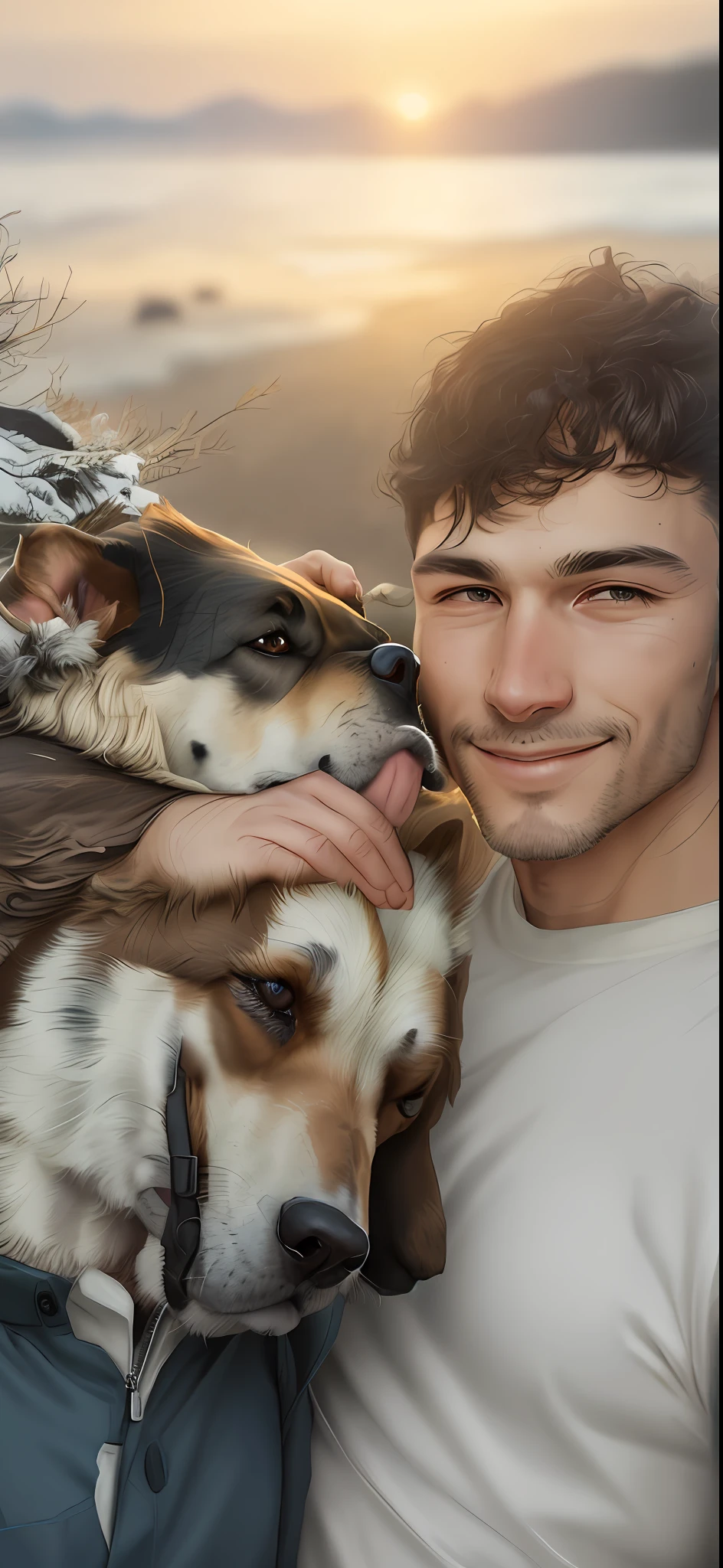 Man and dog, friendship