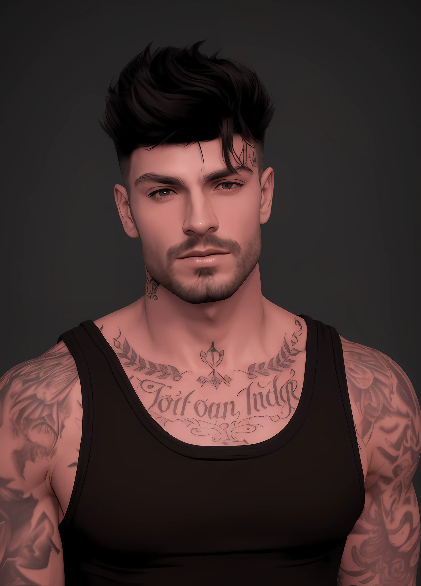 arafed man with a tattoo on his chest and chest, inspired by Dean Roger, christian, inspired by Ludovit Fulla, beautiful realistic upper body, inspired by Oliver Sin, with rune tattoos on the face, detailed skin, tattooed man, chest and face, shirtless :: high detail, inspired by Allan Linder, halfbody headshot