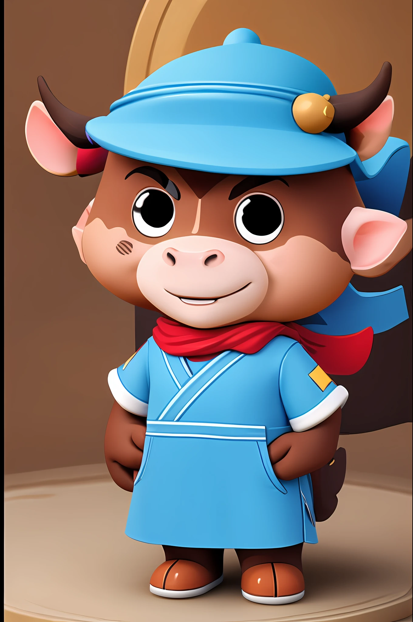 Close up of cow with hat on head, toonix character, Japan mascot 3d model, cute character, cute 3d render, cute! C4D, 3D Rendering Official Art, Game Characters, 3D Characters, 3D Characters, Nintendo Styles