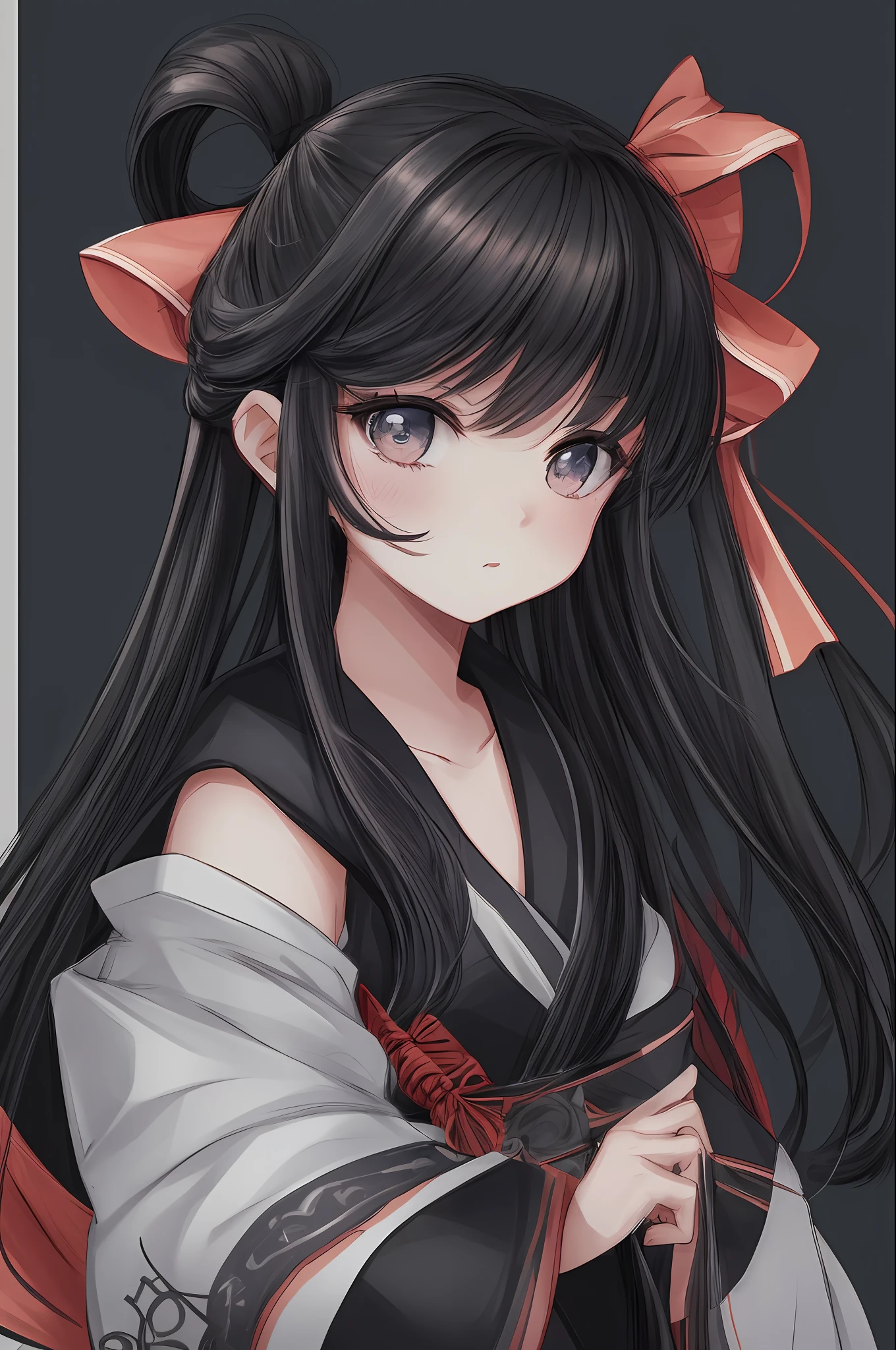 a drawing of a girl with long hair and a bow, beautiful line art, perfect lineart, clean lineart, clean anime outlines, extremely fine ink lineart, lineart, black and white line art, intense line art, lineart behance hd, thick black lineart, hyper detailed line art, bold lineart, thick line art, simple lineart