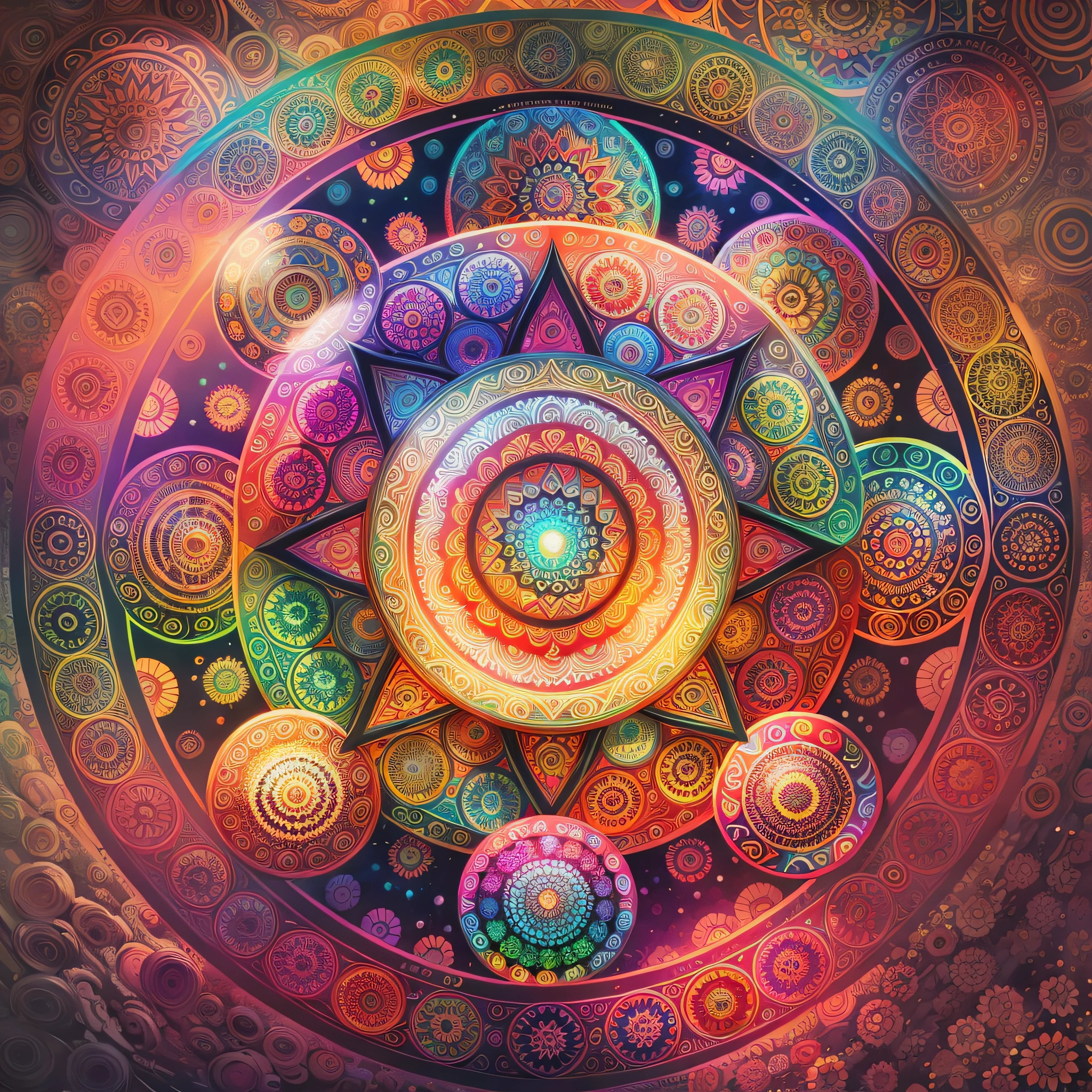 Create art similar to that of the artist Alex Grey, energy, mandala, woman, a lot of saturation in the colors --auto --s2