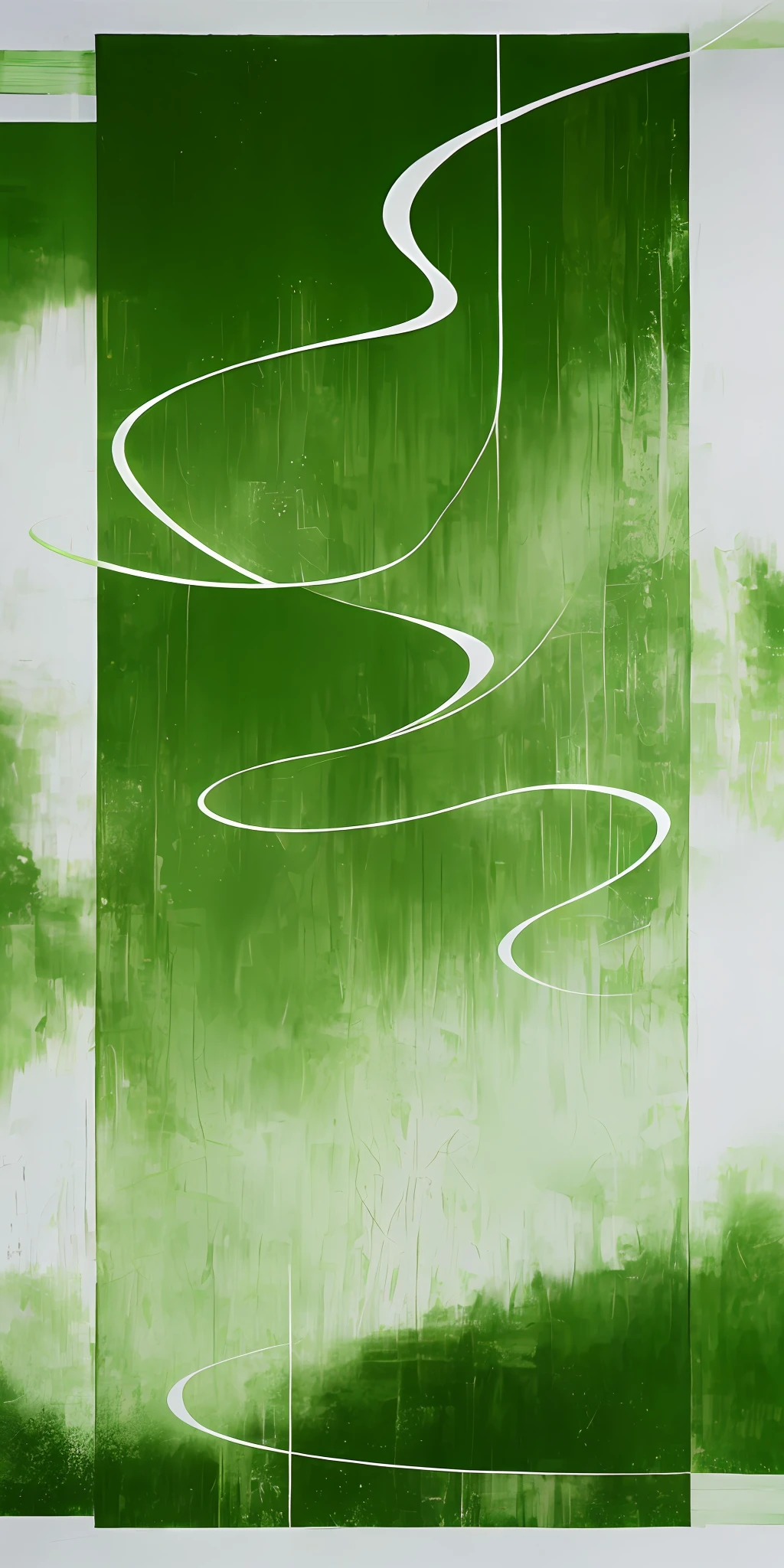 New Chinese style sunset and green lines, monochrome artwork style, Felicia Simion, digital art technology white and green, tumbling shimmering green light and white - Q2---S750--V 5.