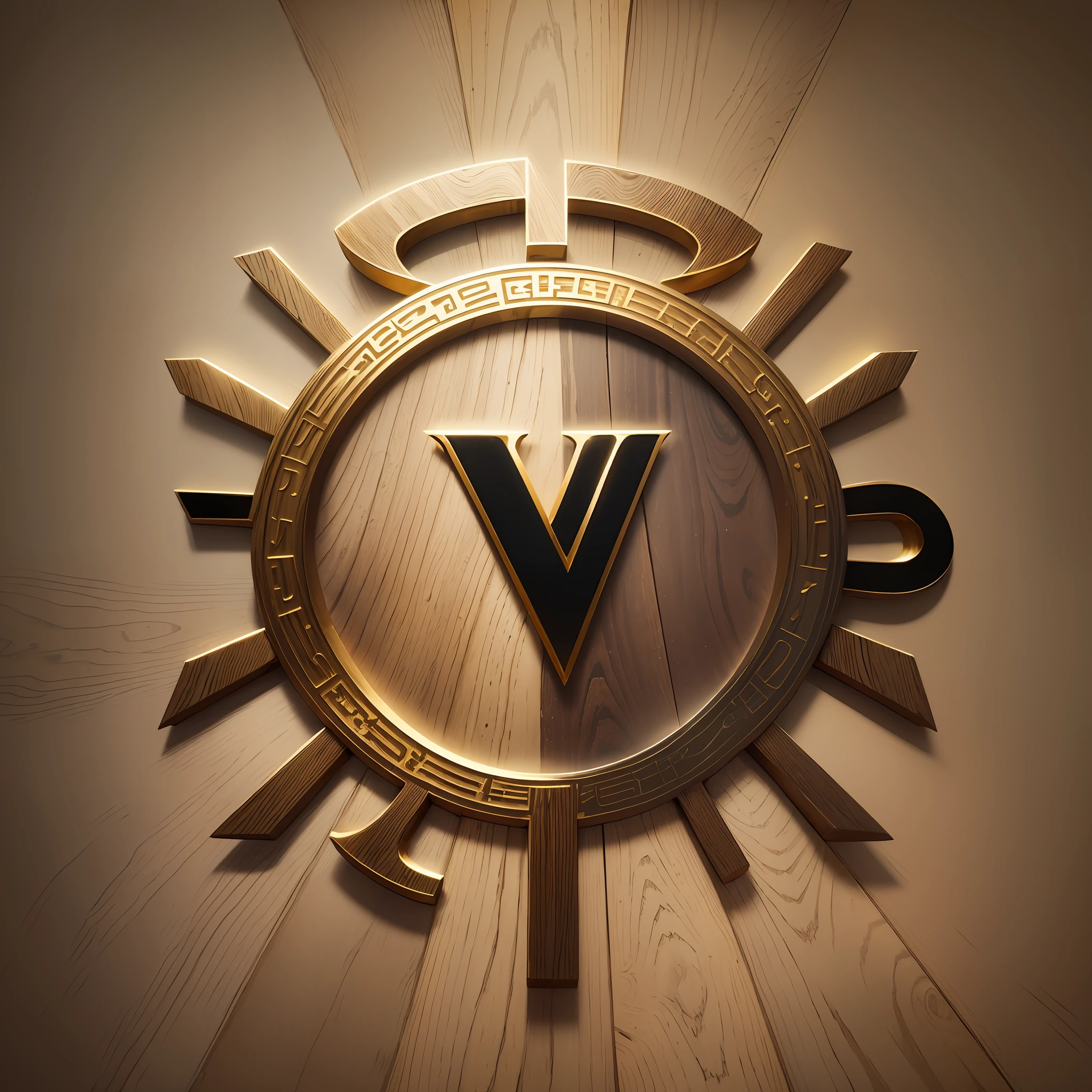 design a logo with a dark woody background with the letters VM detailed in gold --auto --s2