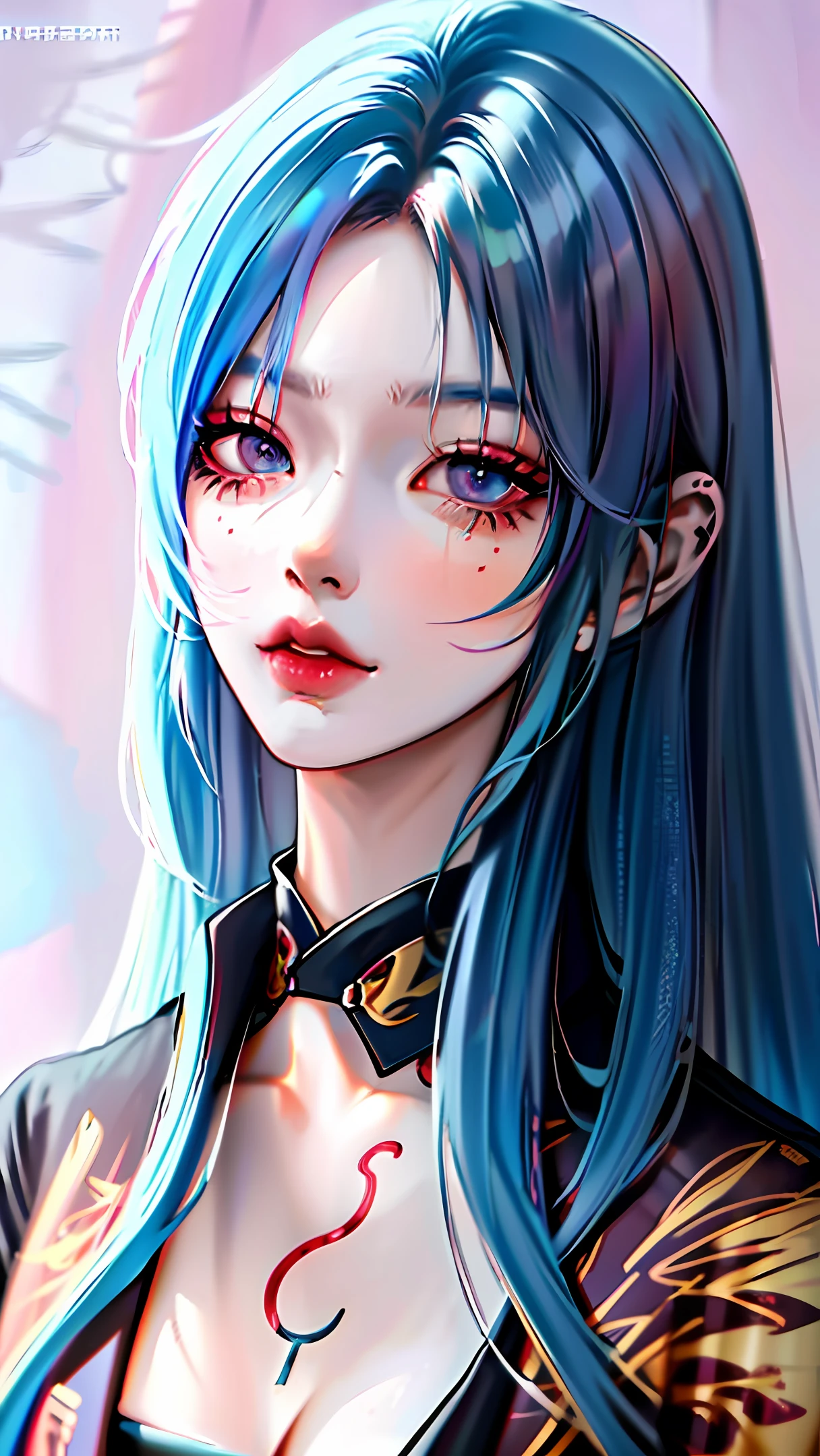 anime girl with blue hair and black top posing for a picture, a character portrait by Shitao, pixiv contest winner, gothic art, artgerm. anime illustration, realistic anime artstyle, anime styled digital art, artwork in the style of guweiz, extremely detailed artgerm, anime style 4 k, smooth anime cg art, style artgerm