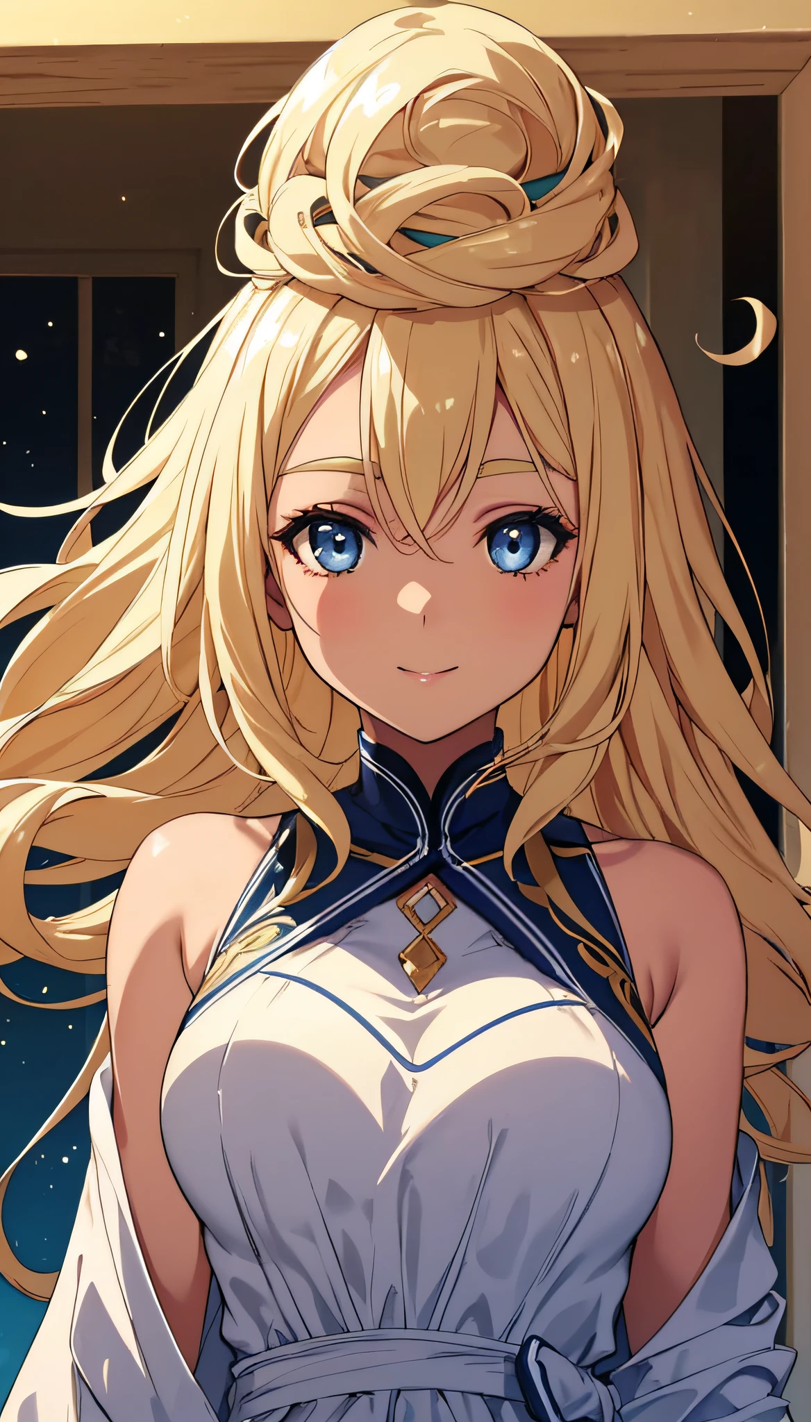 {"prompt": "Meet Amanda, a blonde woman with a captivating beauty. Her golden hair falls gently over her shoulders, framing her delicate face. Her blue eyes glow with a light of her own, conveying a charming blend of sweetness and determination. Her radiant smile illuminates whatever environment she is present in.\n\nAmanda has flawless skin with a soft tone and a natural glow. His face is adorned by well-defined eyebrows that enhance his expressive gaze. Her makeup is subtle, enhancing her natural beauty and highlighting her delicate features.\n\nIn addition to her stunning appearance, Amanda also radiates confidence and charisma. She is an inspiring person, always looking to learn and grow. Her unique and elegant style reflects her sophisticated personality and her love of fashion.\n\nAmanda is a kind soul with a generous heart. She shares moments from her life, spreading positivity and inspiring others. Her charisma and charm win over the people around her, making her an admired presence on social media.\n\nBy following Amanda, you'll embark on a journey of beauty, style, and authenticity. Prepare to be captivated by his magnetic presence and inspired by his free spirit."