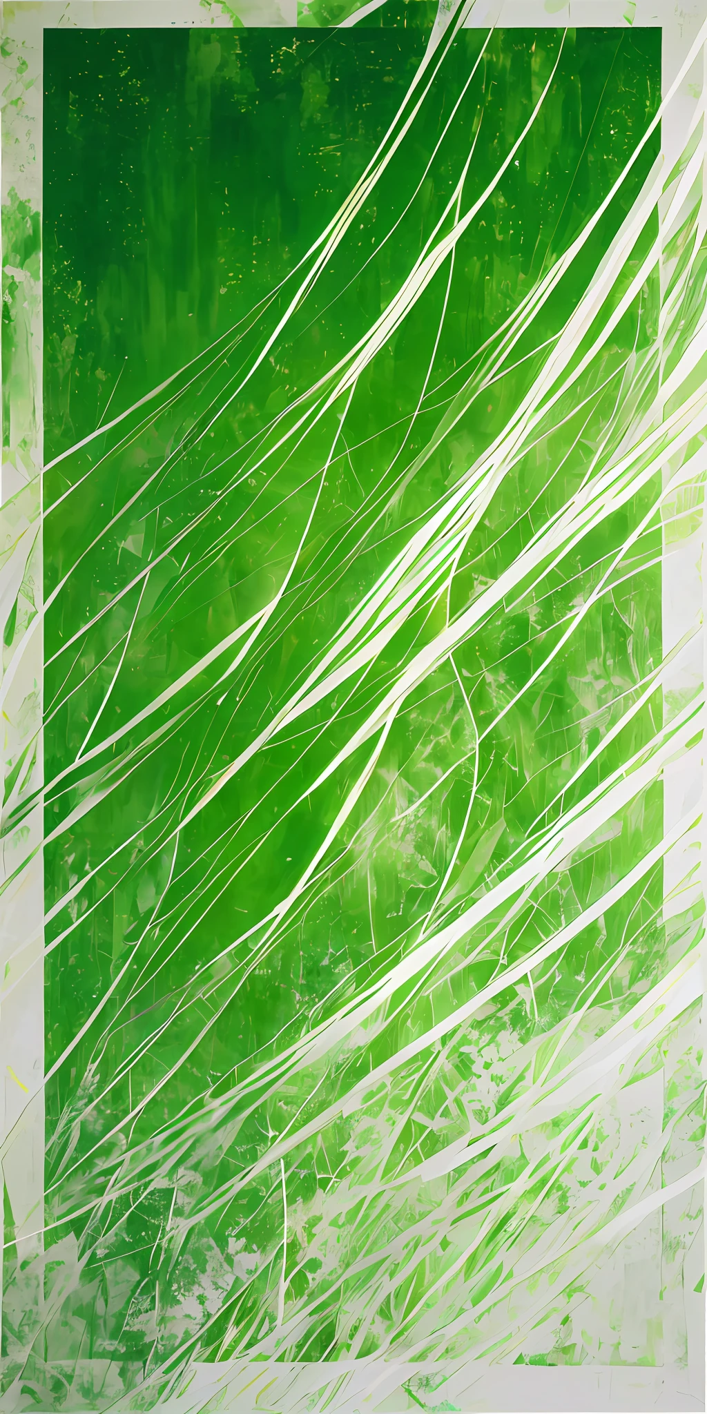 New Chinese style sunset and green lines, monochrome artwork style, Felicia Simion, digital art technology white and green, tumbling shimmering green light and white - Q2---S750--V 5.