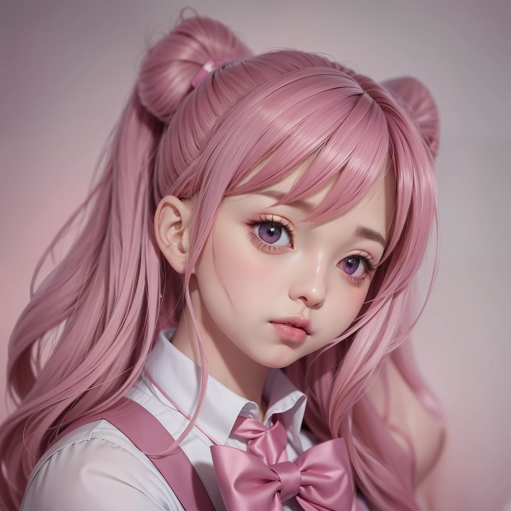 anime girl with pink hair and a bow tie, anime moe artstyle, cute anime girl, cute anime girl portrait, pretty anime girl, portrait of cute anime girl, kawaii realistic portrait, anime visual of a cute girl, cute anime girl portraits, portrait anime girl, anime style portrait, marin kitagawa fanart, (anime girl), beautiful anime girl, upper body