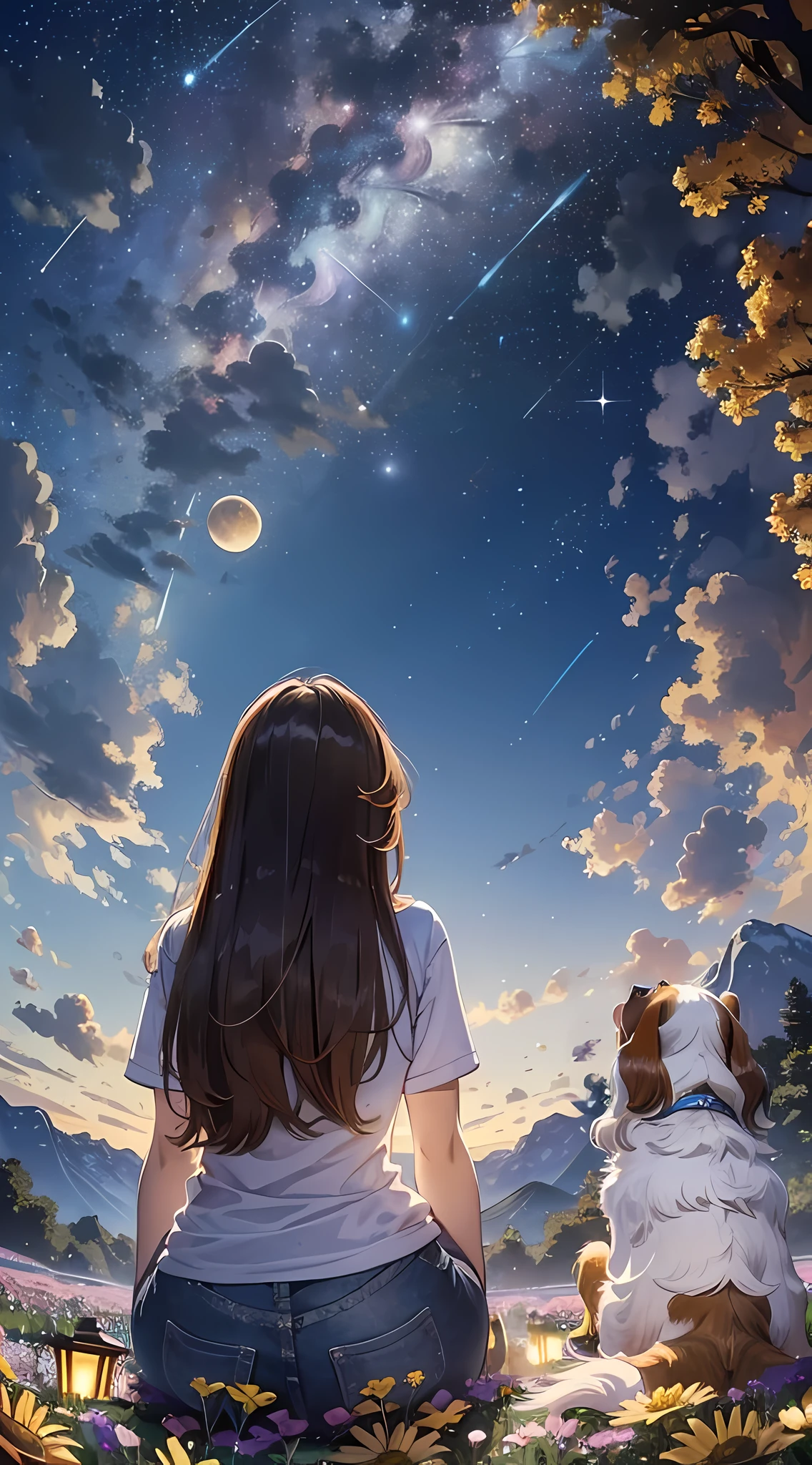 (Warm Light:1.3), (Fireflies: 1.3),