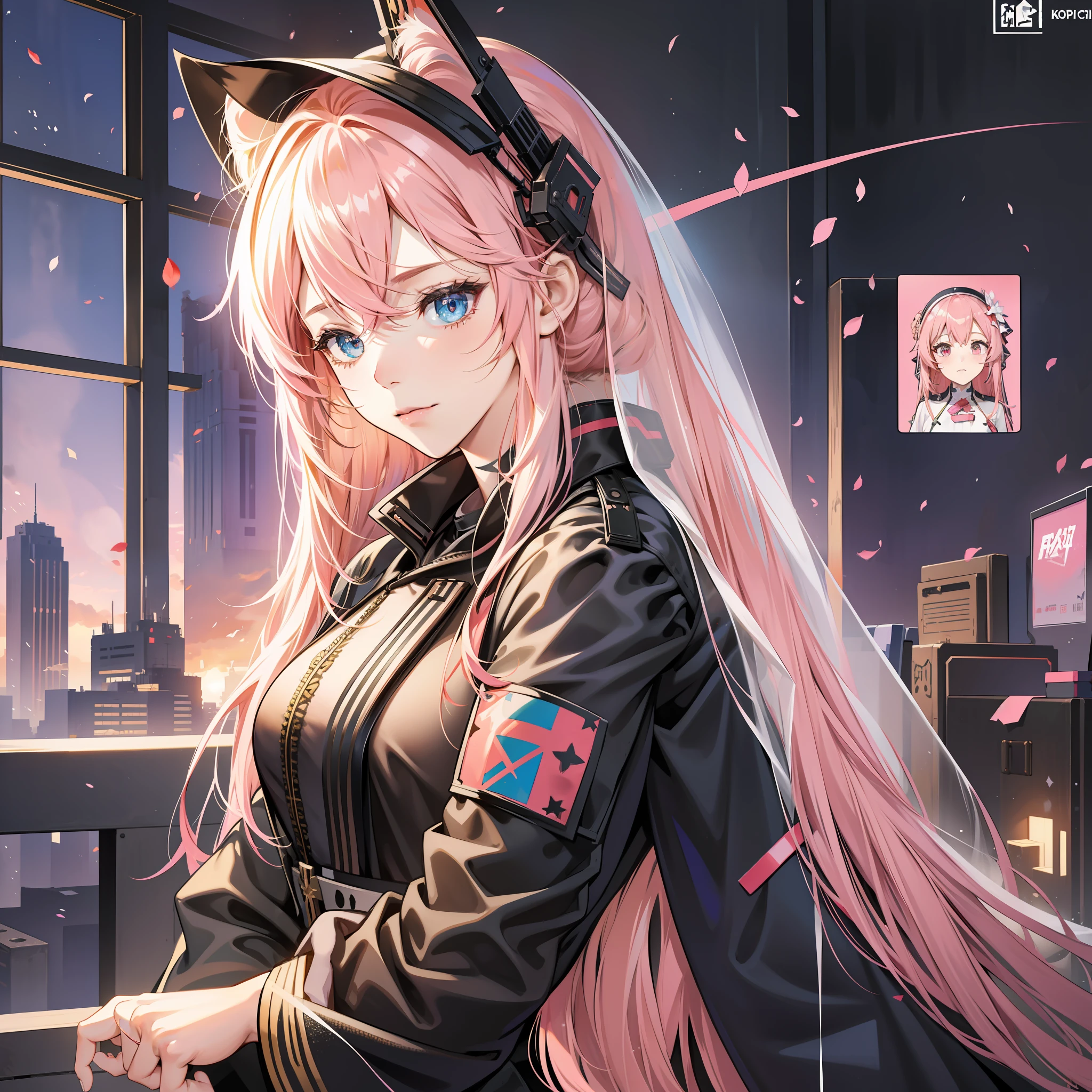 anime character with pink hair and veil in a video game, from girls frontline, fine details. girls frontline, girls frontline universe, girls frontline cg, from the azur lane videogame, girls frontline, girls frontline style, 千 葉 雄 大, azur lane style, from arknights, characters from azur lane, hololive