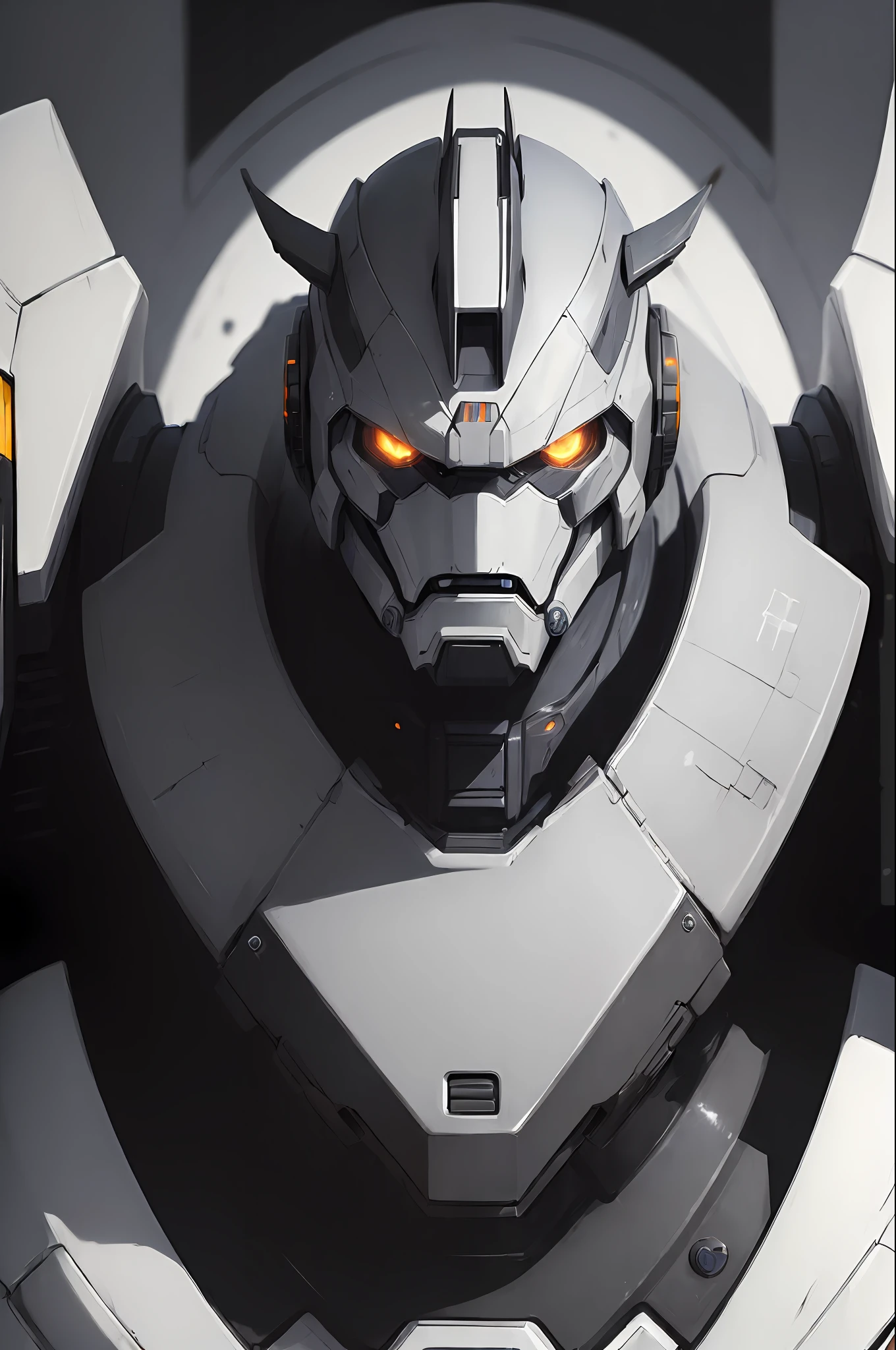((masterpiece:1.5)),((best quality)),((high detail1.0)),((realistic)), high quality shadow, high detail, cinematic light, side lighting, sharp focus, (Mecha giant:1.3), (black and dark white mecha:1.2), (blue color details:0.40)