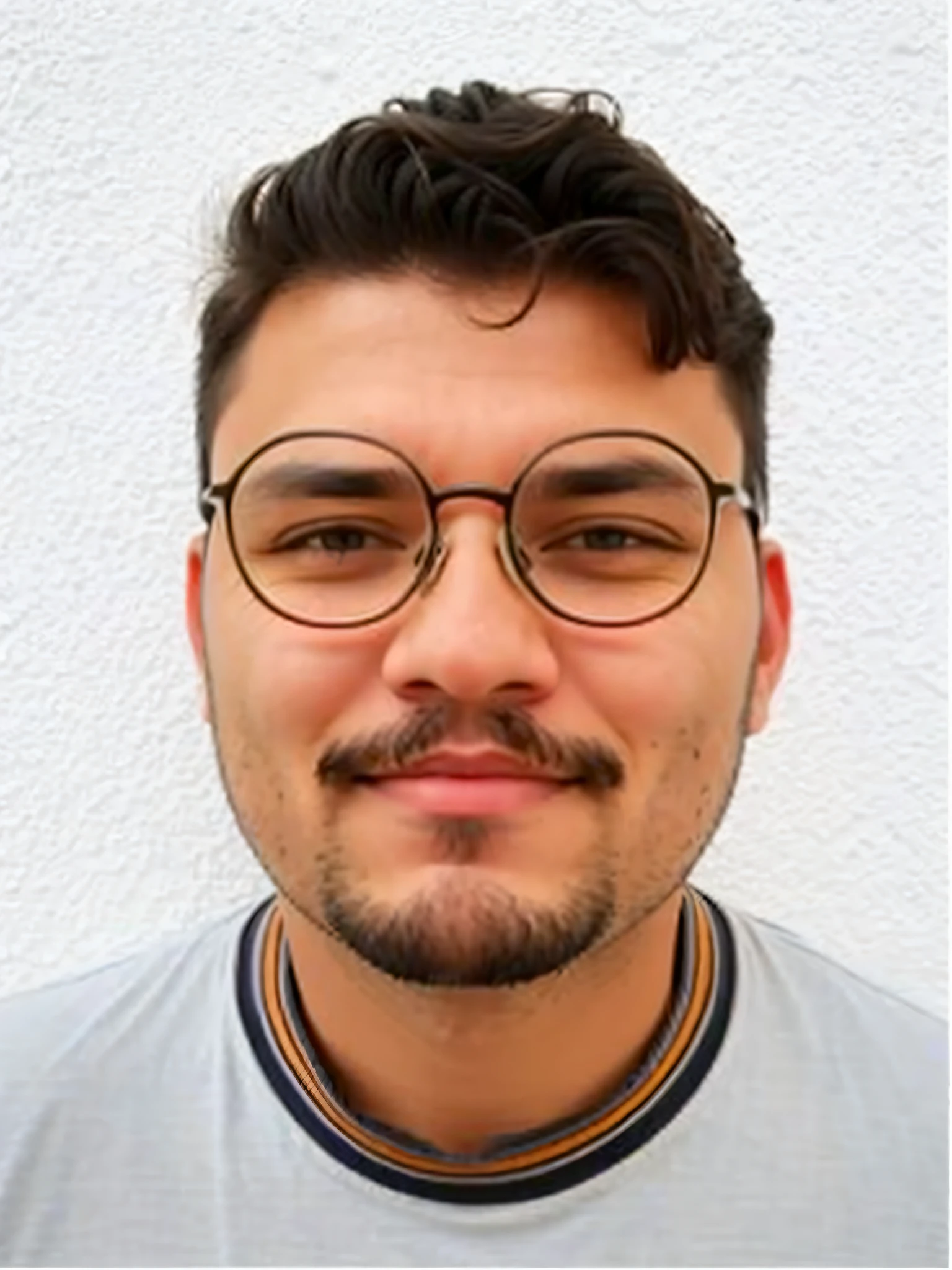 A closeup of a man with glasses and a beard,