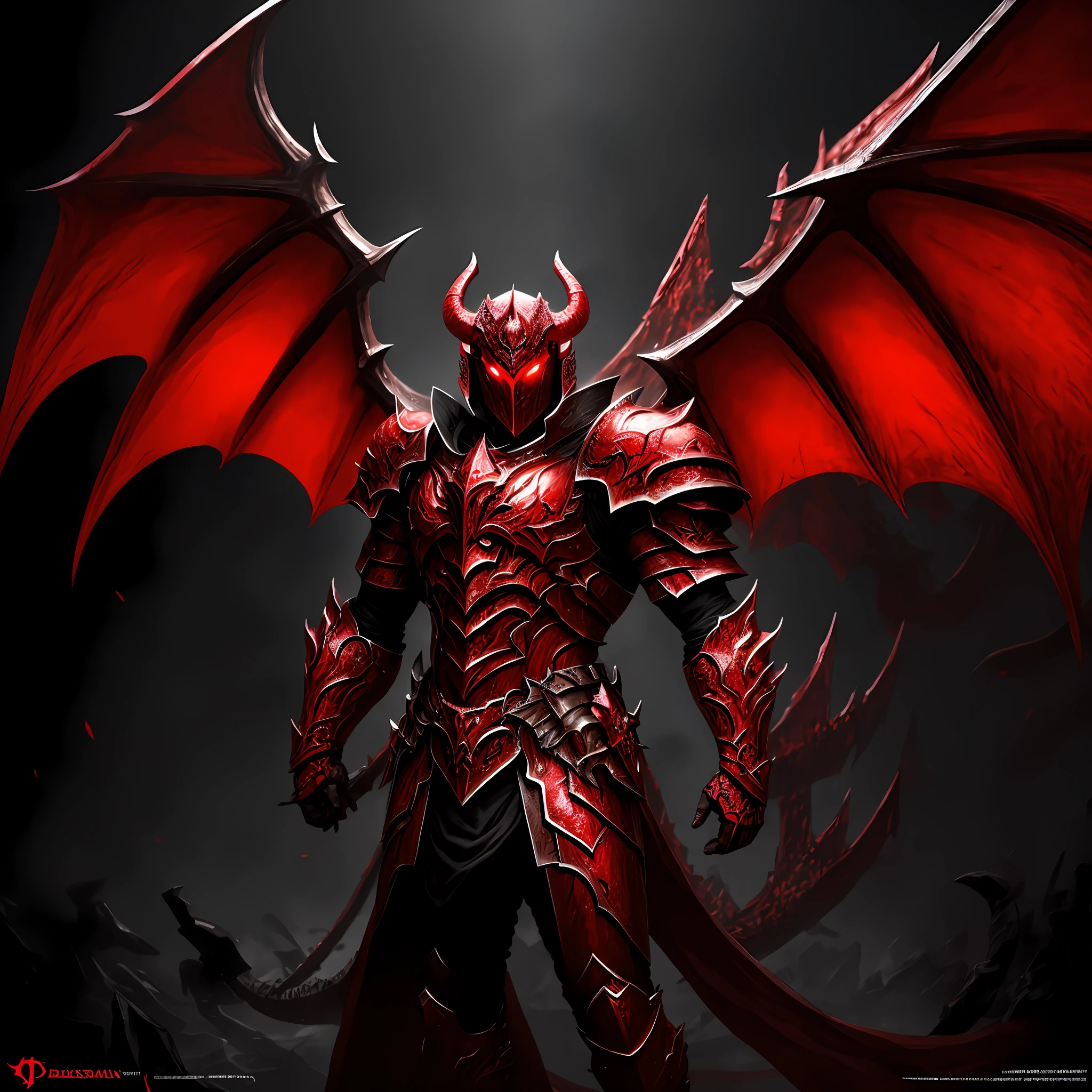 Beserk demon armord red detailed,guts, anime beserk, dragon wings,concept art,wallpaper,