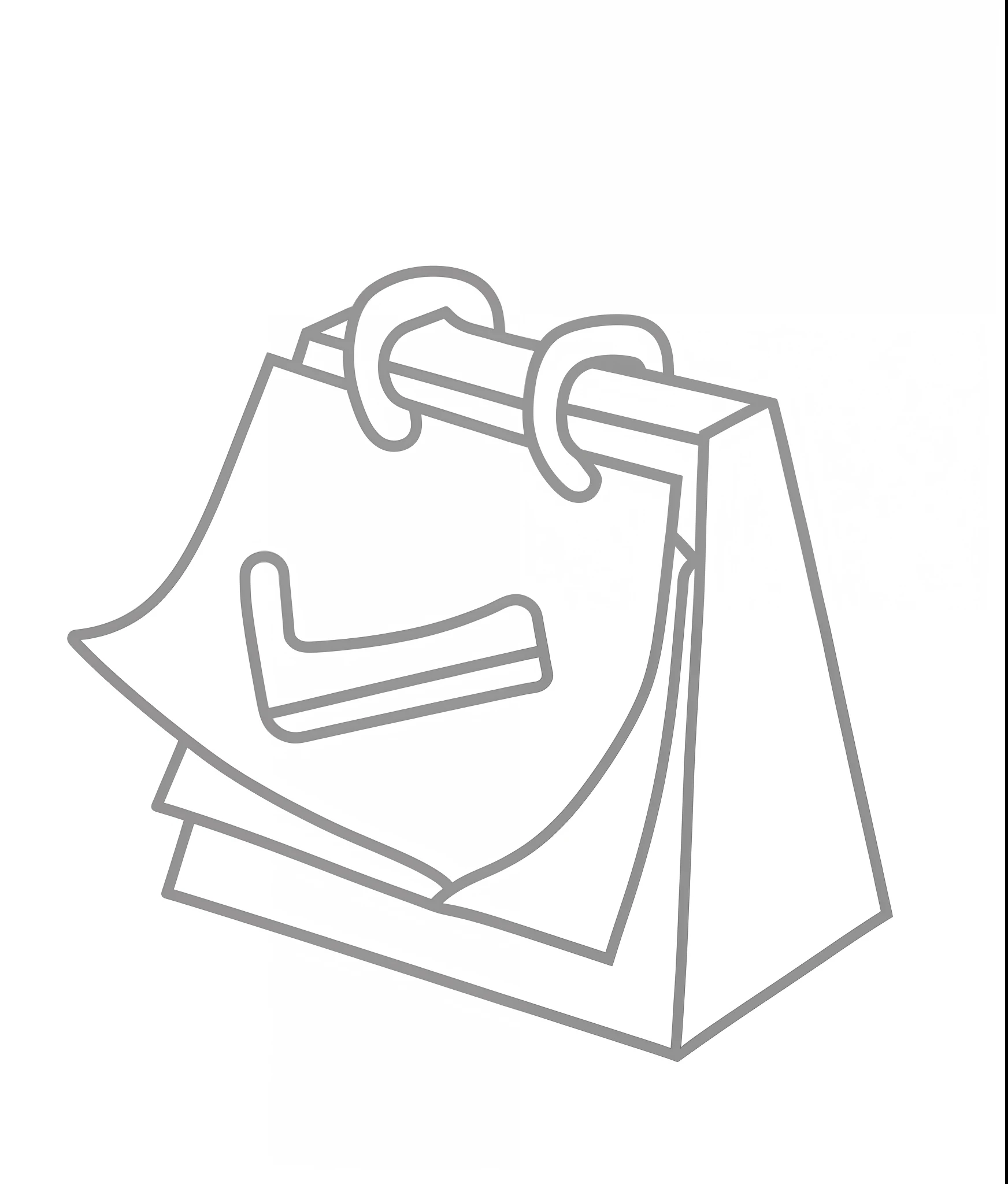 a drawing of a bag with a handle and a handle, bags, drawn image, one - line drawing, without text, one-line drawing, outline drawing, line drawing, line-drawing, simple illustration, coloring book outline, bag, non-pleated section, line art - n 9, line sketch, plastic, beautiful image, cloth accessories