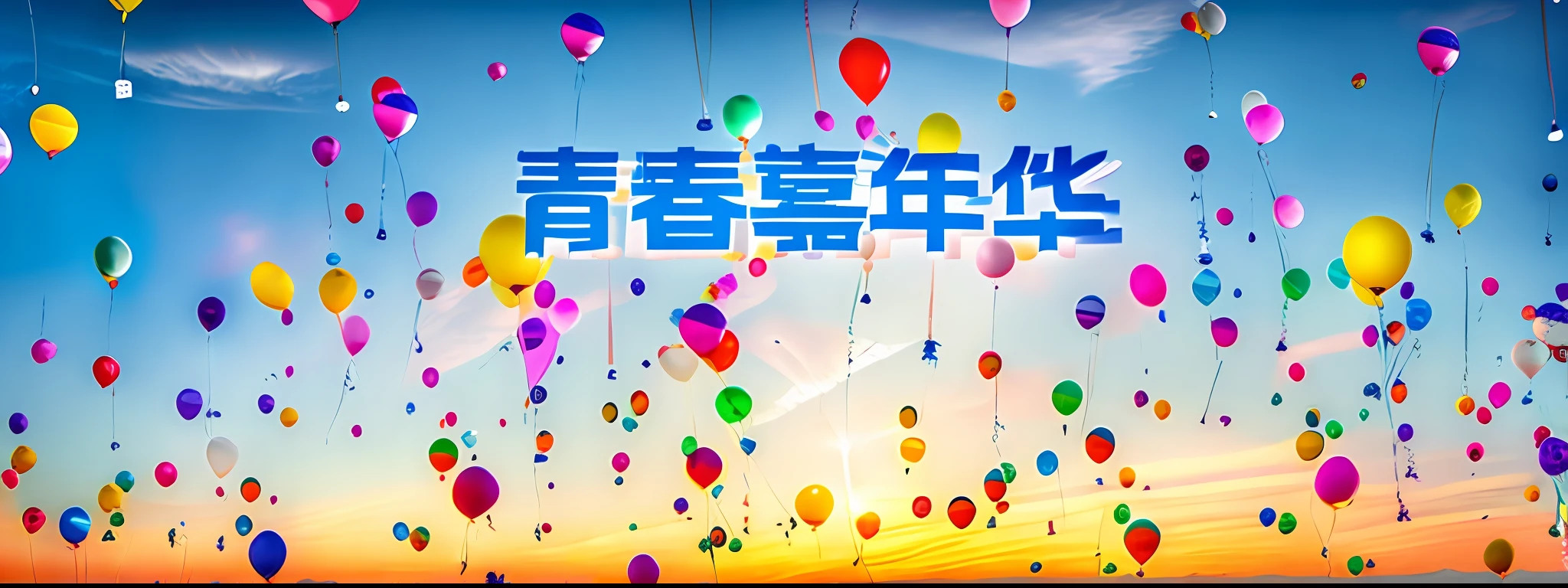 there are many balloons flying in the sky with the words happy birthday, baloons, [ everything is floating ]!!!, balloons, balloon, floating in the sky, 中 元 节, as an air balloon, 千 葉 雄 大, floating into the sky, ( colorful ), happy birthday, floating in air, happy!!!
