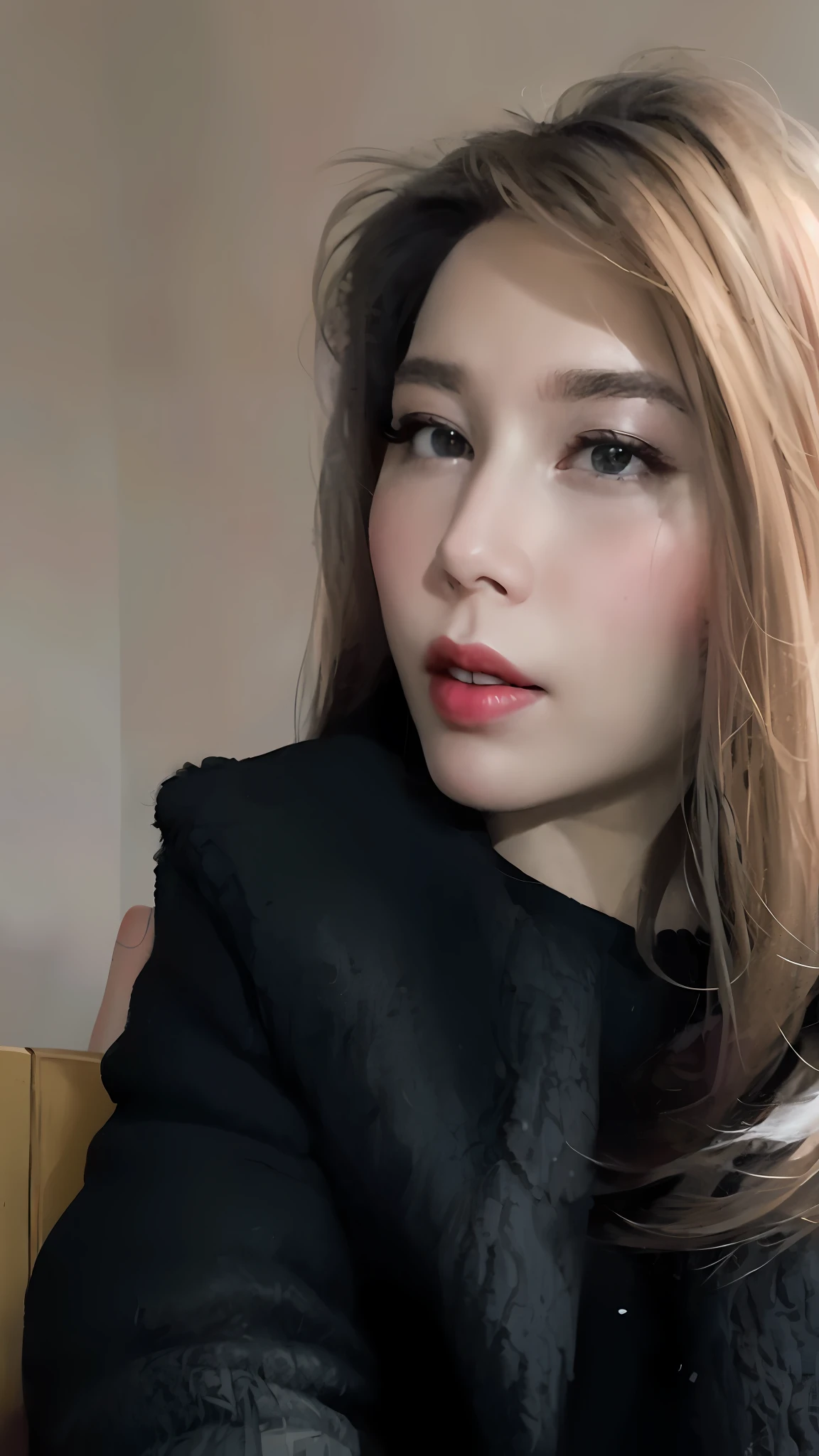 there is a woman that is sitting down with a cell phone, profile image, red lips, 2 8 years old, 1 8 yo, 2 7 years old, faint red lips, profile pic, 30 years old woman, 3 0 years old woman, 2 9 years old, taken with canon 8 0 d, 2 3 years old, taken with sony alpha 9