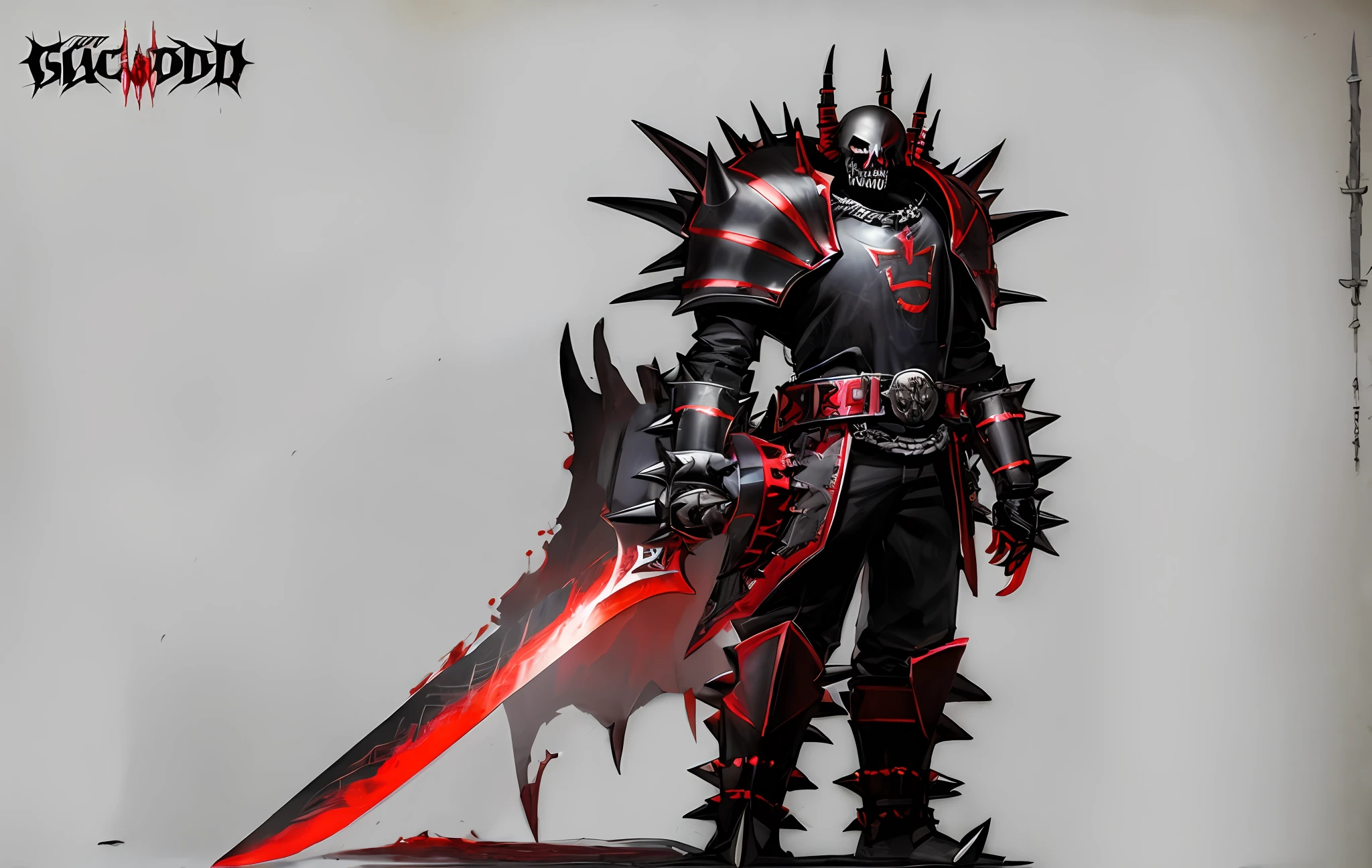 there is a man with a sword and armor standing in front of a wall, black and red armor, ares with heavy armor and sword, blood knight, berserk skullknight black armor, evil knight, black and red reflected armor, sharp edged black armor, black and reddish color armor, gothic knight, heavy fantasy armor, dark soul armor concept, heavy metal armor
