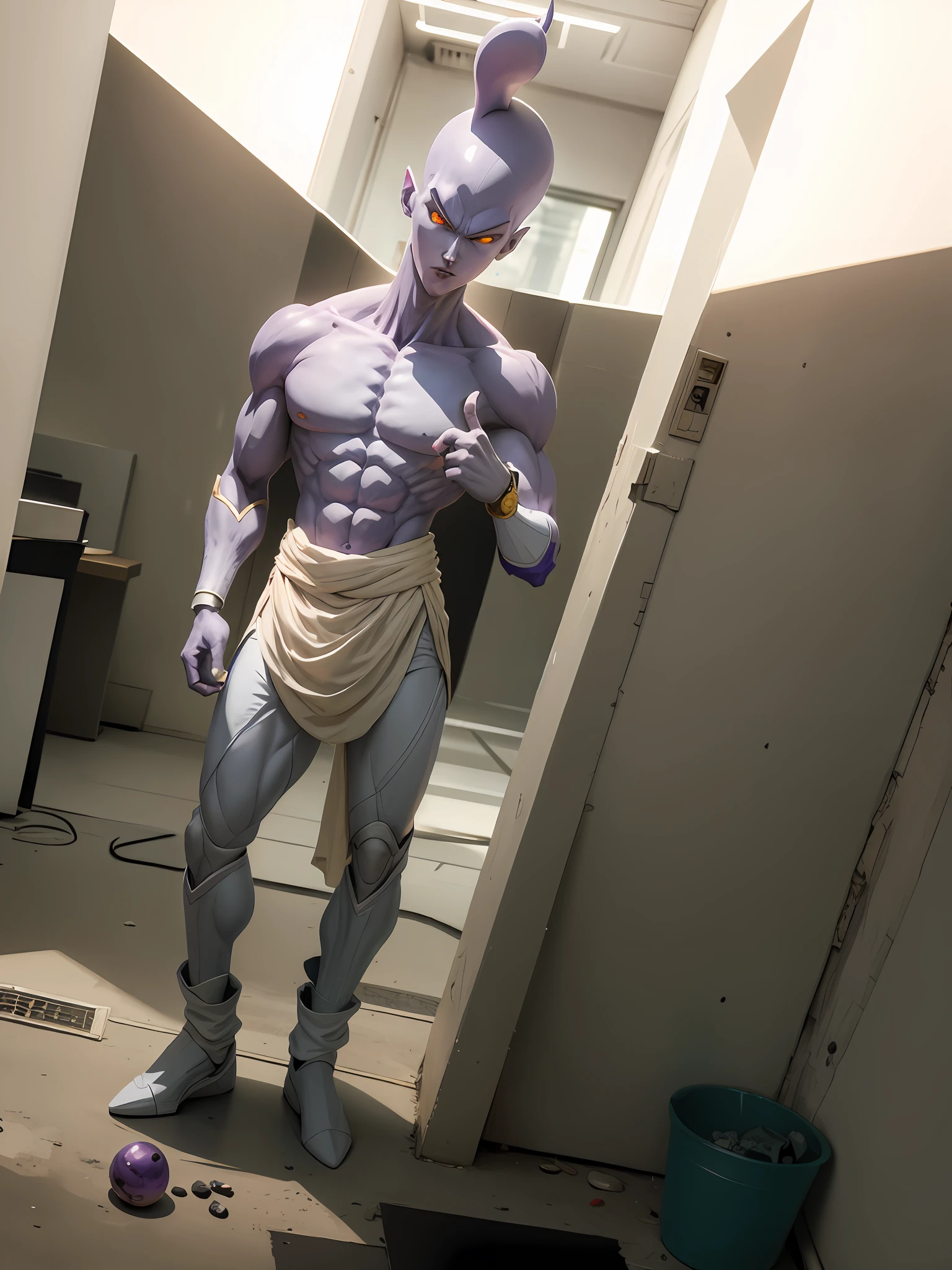 masterpiece, best quality, frieza,freeza, 1boy, solo, pointing at viewer, looking at viewer, male focus, blue sky, cloud