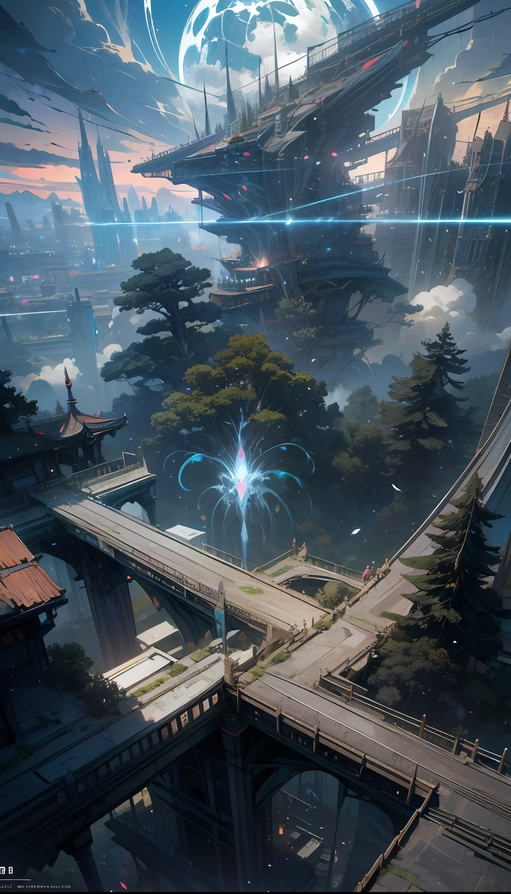 Sky, Clouds, holding_weapon, no_humans, Glow, giant_ trees , cyberpunk_Architecture, "sky, cloud, glowing, big trees , building, cybernetic _trees, tree_mech, sci-fi, cityscape, realistic, mechanical" Science Fiction, Cities, Rendered in Octane, hyper realistic, 8k, epic composition, cinematic, octane render, artstation landscape vista photography by Carr Clifton & Galen Rowell, 16K resolution, Landscape veduta photo by Dustin Lefevre & tdraw, 8k resolution, detailed landscape painting by Ivan Shishkin, DeviantArt, Flickr, rendered in Enscape, Miyazaki, Nausicaa Ghibli, Breath of The Wild,,trending in artstation, cgsociety, 8k post-processing highly detailed,Junji Murakami, Mucha Klimt, Sharandula, Hiroshi Yoshida, Tom Bagshaw, Ross Tran, Artgerm,Craig Mullins,dramatic,Junji Murakami, moody lighting rendered by octane engine,characters 8K symmetrical arstation, cape,cinematic lighting, intricate details, 8k detail post processing, hyperealistic, octane rend, Zdzisław Beksiński style, ar 2:3 Reality Reality --auto --s2