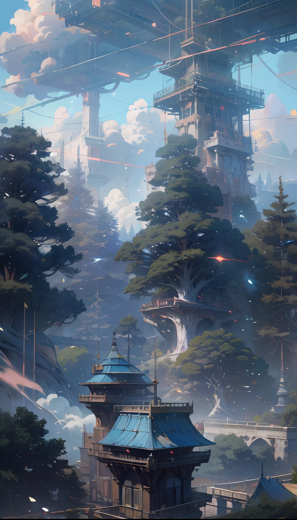 Sky, Clouds, holding_weapon, no_humans, Glow, giant_ trees , cyberpunk_Architecture, "sky, cloud, glowing, big trees , building, cybernetic _trees, tree_mech, sci-fi, cityscape, realistic, mechanical" Science Fiction, Cities, Rendered in Octane, hyper realistic, 8k, epic composition, cinematic, octane render, artstation landscape vista photography by Carr Clifton & Galen Rowell, 16K resolution, Landscape veduta photo by Dustin Lefevre & tdraw, 8k resolution, detailed landscape painting by Ivan Shishkin, DeviantArt, Flickr, rendered in Enscape, Miyazaki, Nausicaa Ghibli, Breath of The Wild,,trending in artstation, cgsociety, 8k post-processing highly detailed,Junji Murakami, Mucha Klimt, Sharandula, Hiroshi Yoshida, Tom Bagshaw, Ross Tran, Artgerm,Craig Mullins,dramatic,Junji Murakami, moody lighting rendered by octane engine,characters 8K symmetrical arstation, cape,cinematic lighting, intricate details, 8k detail post processing, hyperealistic, octane rend, Zdzisław Beksiński style, ar 2:3 Reality Reality --auto --s2