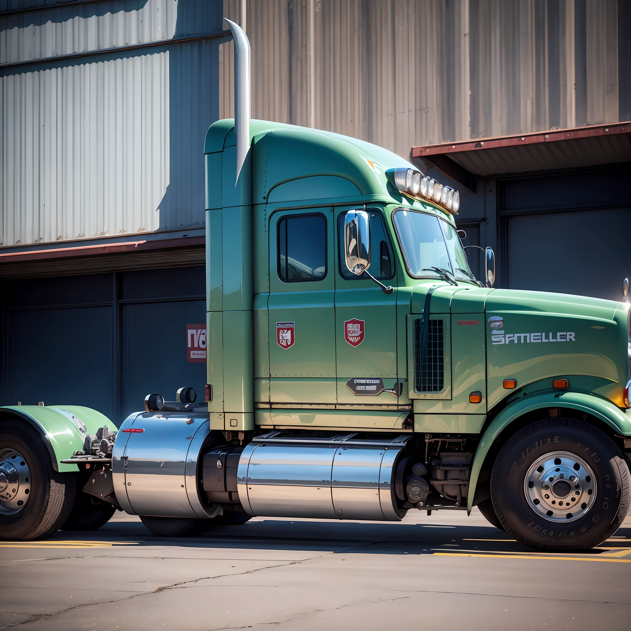 The Peterbilt truck of the '90s was known for its rugged and iconic appearance. Peterbilt Motors Company is an American truck manufacturer that has a long history of producing high-quality commercial vehicles.

The typical design of a '90s Peterbilt truck featured straight, imposing lines. The elongated hood was a distinctive feature, giving the vehicle an imposing and aggressive appearance. The front grille was usually chrome plated and had a distinctive grille with the Peterbilt logo in the center.

The cabs of Peterbilt trucks from the '90s were spacious and comfortable for drivers. They offered exceptional visibility with large windshields and strategically placed rear-view mirrors. The interior was designed to be functional and practical, with easily accessible controls and ergonomic seating.

As for powertrain, Peterbilt trucks of the '90s used to be equipped with powerful and reliable diesel engines. These engines offered a wide range of power to meet the different needs of cargo carriers. In addition, Peterbilt trucks were known for their durability and reliable performance over long distances.

As far as the body was concerned, Peterbilt trucks of the 90s could be found in different configurations, including models for transporting dry cargo, dump trucks, tanker trucks and many others. The company offered a variety of customization options to meet the specific needs of customers.

In short, a Peterbilt truck from the '90s was an imposing-looking, reliable, and highly functional vehicle. With their distinctive design and powerful engines, they were widely used in the freight transportation industry, earning a solid reputation among commercial truck drivers and owners. --auto --s2