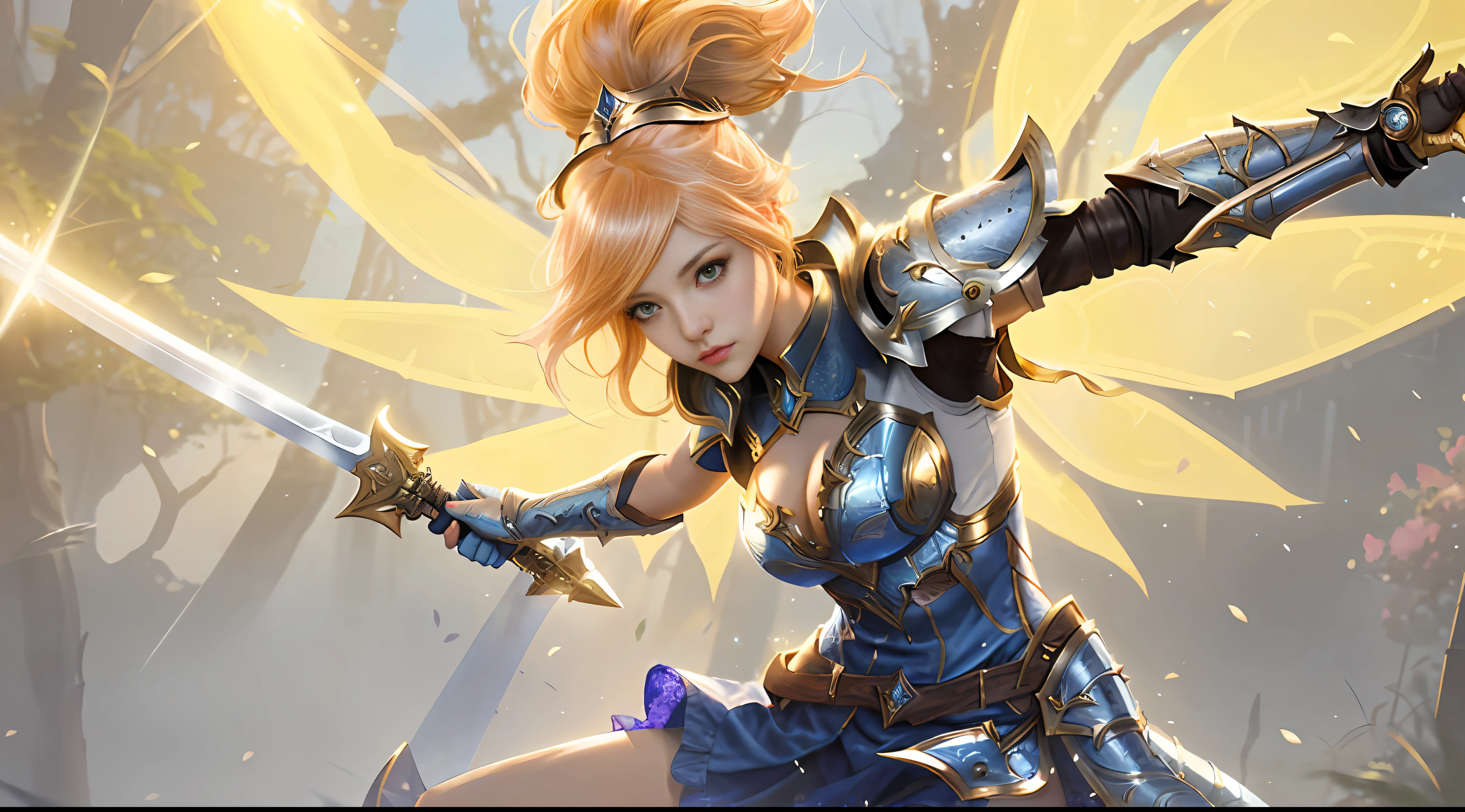 a close up of a woman with a sword and armor, lux from league of legends, extremely detailed artgerm, artgerm detailed, orianna, artgerm style, artgerm lau, style artgerm, freya, artgerm art, splash art, artgerm comic, style of artgerm, graphic artist artgerm