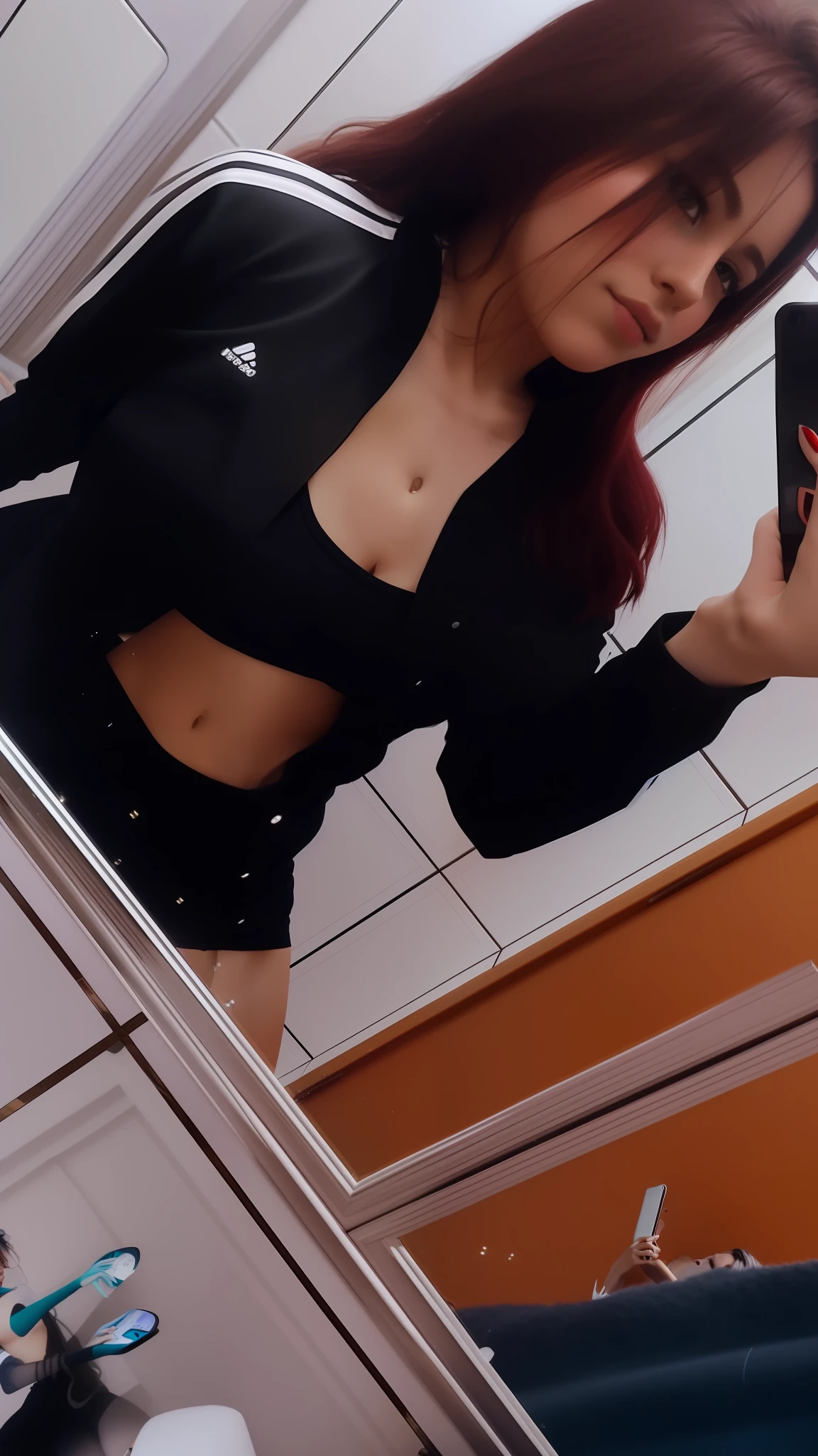 there is a woman taking a selfie in the mirror, 18 years old, sexy look, 21 years old, 2 , ayahausca, sexy :8, sexy style, 2 3 years oldold female model, malika favre, 1 6 years old, very sexyxy outfit, 2 4 years old