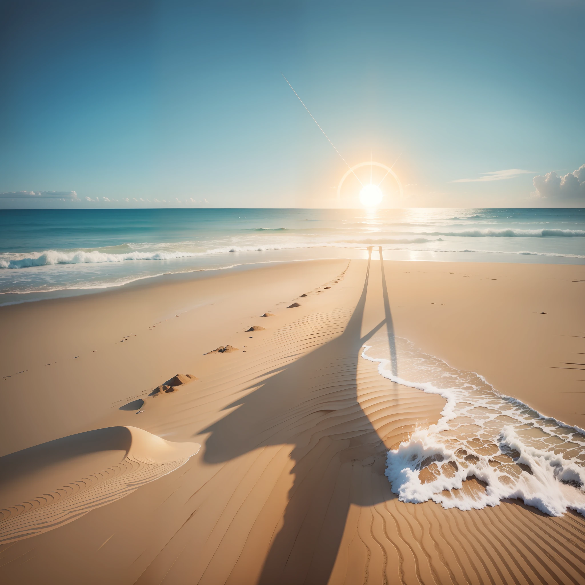 Beach with sun