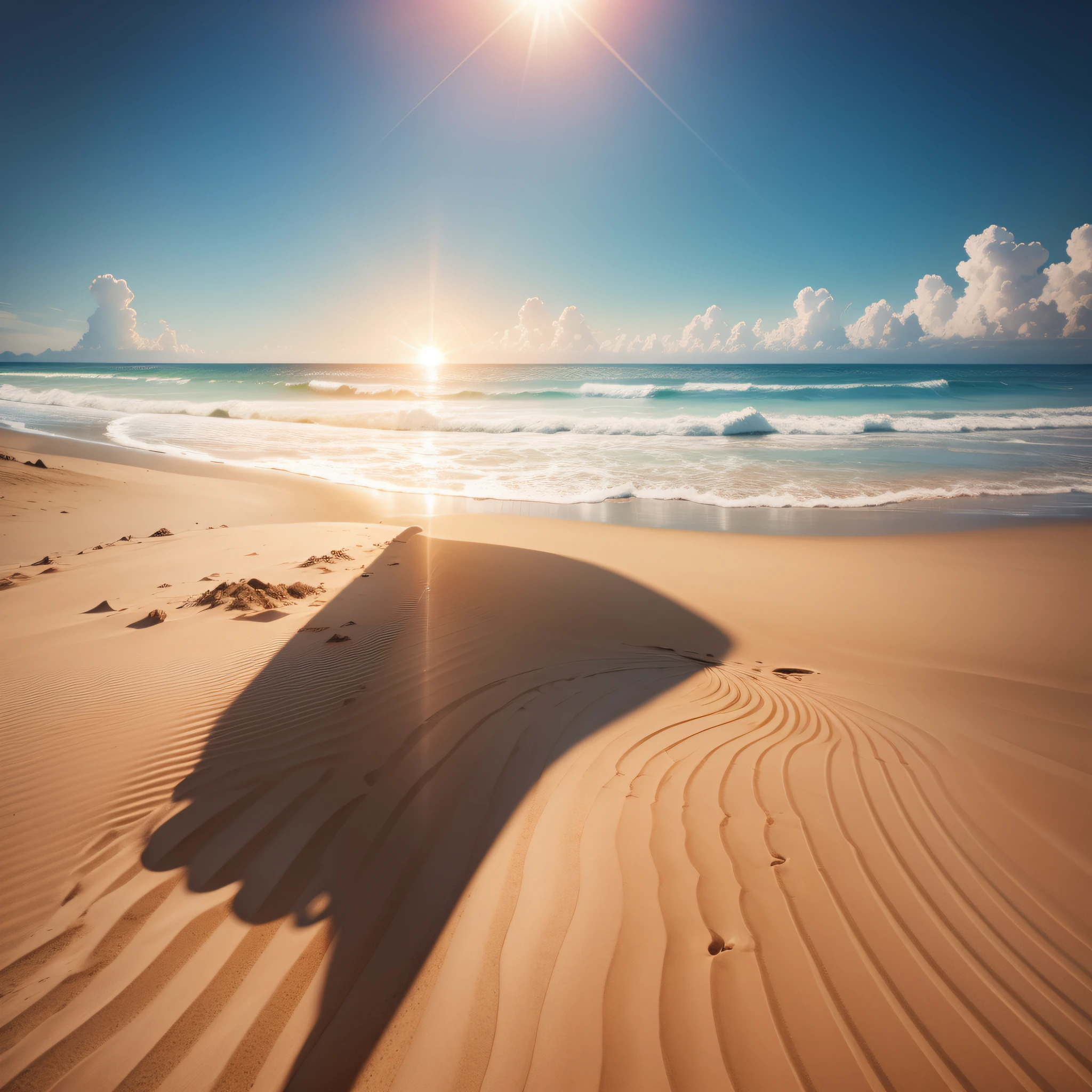 Beach with sun