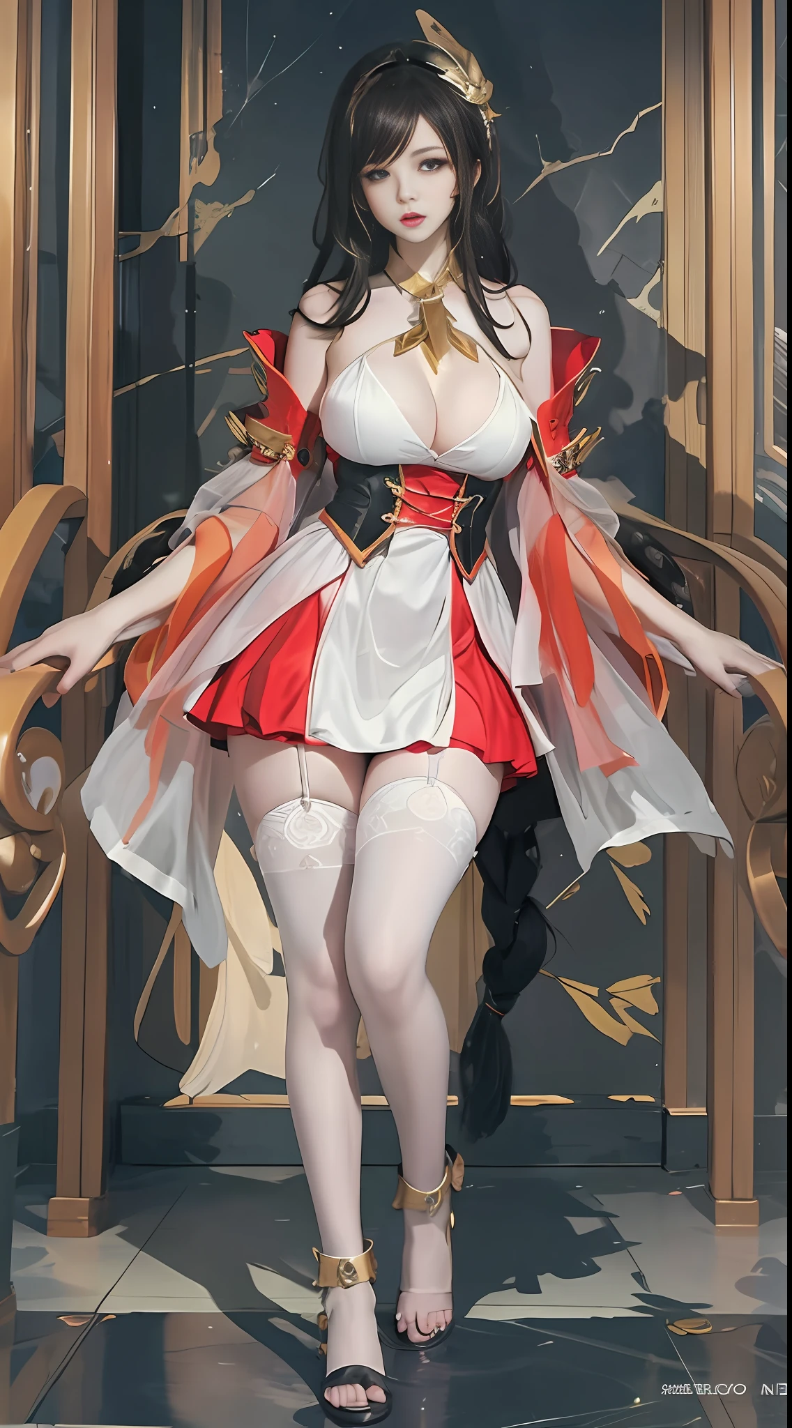Full body, , white stockings, sexy femaledy