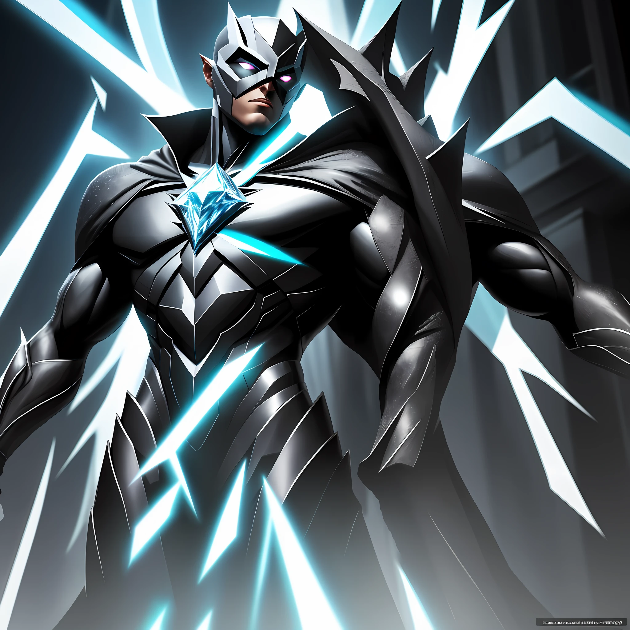 Black Diamond Hero.

User
Describe to me a superhero named Black Diamond in one paragraph 

ChatGPT
Black Diamond is a superhero whose power is linked to the mysterious and rare gemstone that gives him his name. With an enigmatic personality and a black costume adorned with bright details, he uses his mastery over the diamond to fight crime and protect the innocent. His powers include the ability to manipulate refracted light through the diamond, creating beams of concentrated energy, protective shields, and even sharp blades. In addition, he possesses superhuman agility and exceptional stamina, making him a formidable fighter. With his unwavering determination and his relentless pursuit of justice, Black Diamond is a symbol of hope and a tireless guardian of the city he swore to protect.

User
Describe to me what you look like 

ChatGPT
Black Diamond has a striking and imposing appearance. He is tall and slender, with an athletic and muscular body structure. Her short black hair is perfectly stylized, complementing her piercing gaze. His face displays angular features, enhanced by a serious and determined expression. His deep, intense eyes glow with a bluish hue, reminiscent of the luminosity reflected by the diamond stone itself. His costume consists of a shiny black uniform, made of a sturdy, flexible material, adorned with silver details that mimic the shimmering sheen of diamonds. He wears a mask that partially covers his face, revealing only his eyes and mouth. On its chest is a distinctive symbol, representing a stylized diamond. Overall, Black Diamond's appearance radiates mystery, strength and elegance, inspiring trust and respect.