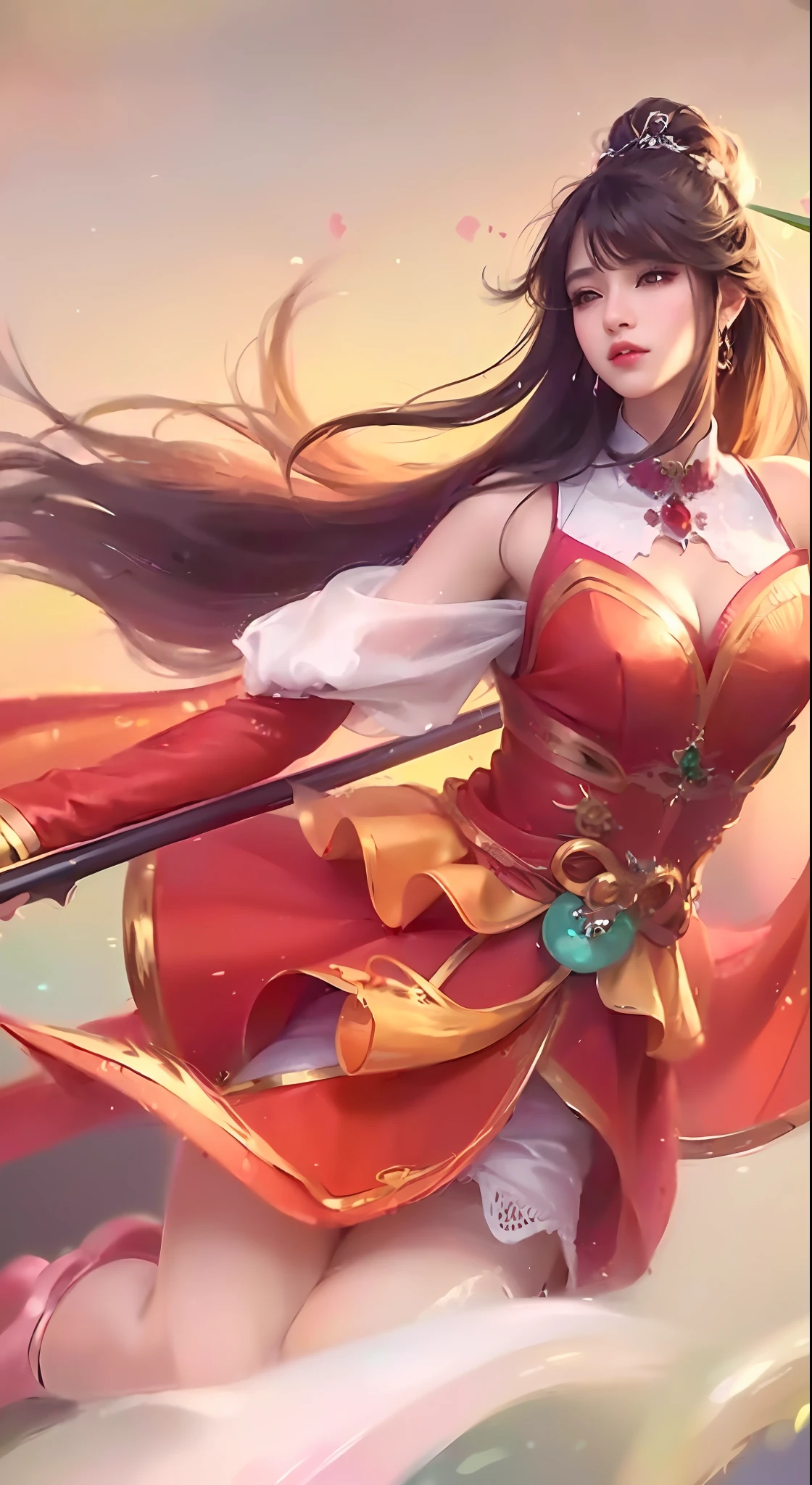 (8k, RAW photo, photorealistic:1.25) ,( lipgloss, eyelashes, gloss-face, glossy skin, best quality, ultra highres, depth of field, chromatic aberration, caustics, Broad lighting, natural shading,Kpop idol) looking at viewer with a serene and goddess-like happiness,