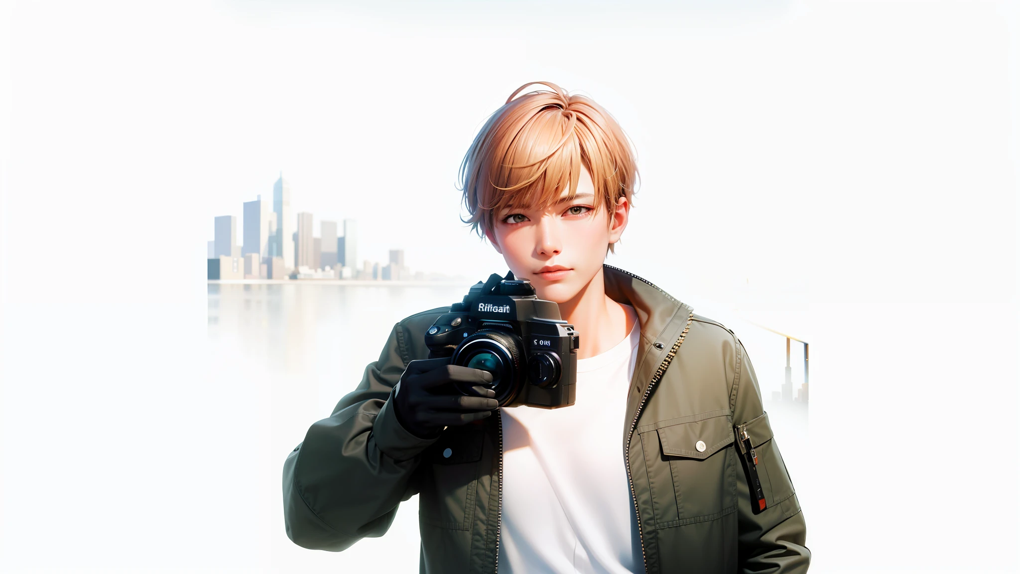 Professional photographer composition, 8K, high resolution with New York city in the background
