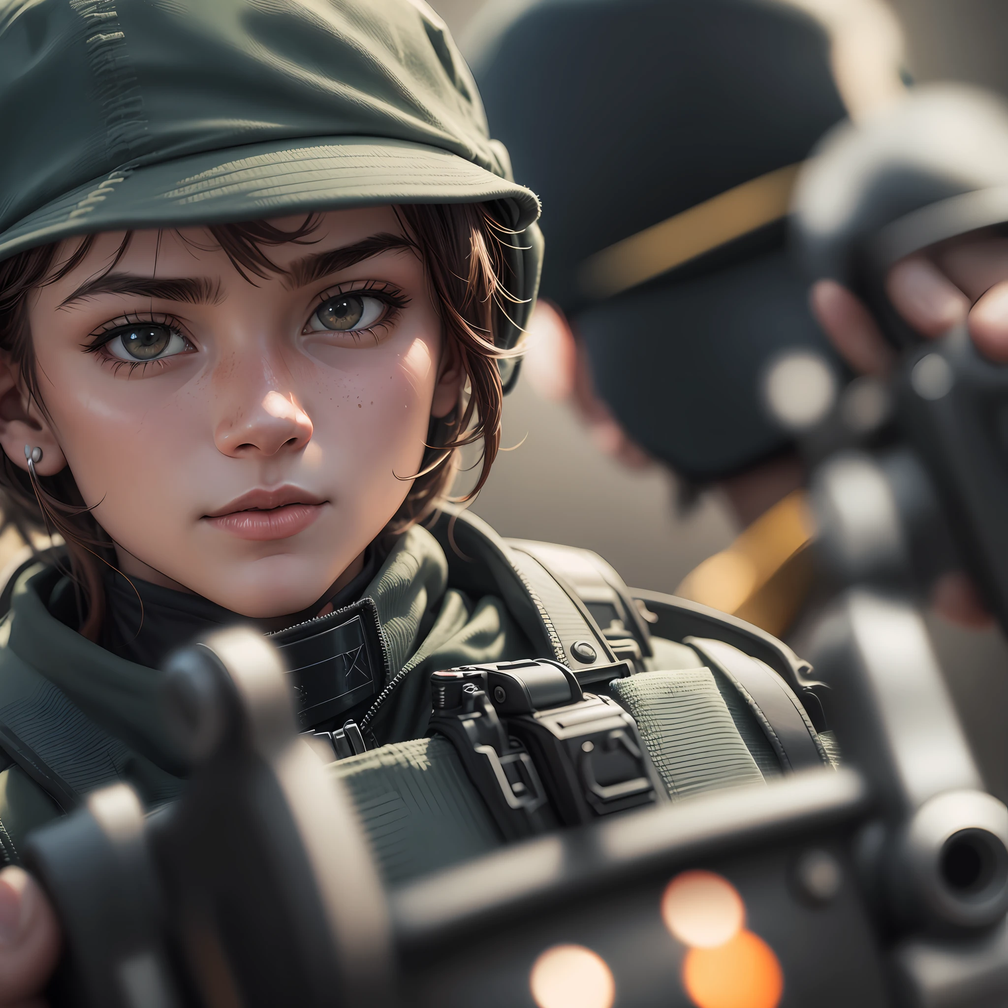 girls soldier 8k, uhd, severe low lighting, high quality, sharp focus, fujifilm XT3 --auto --s2