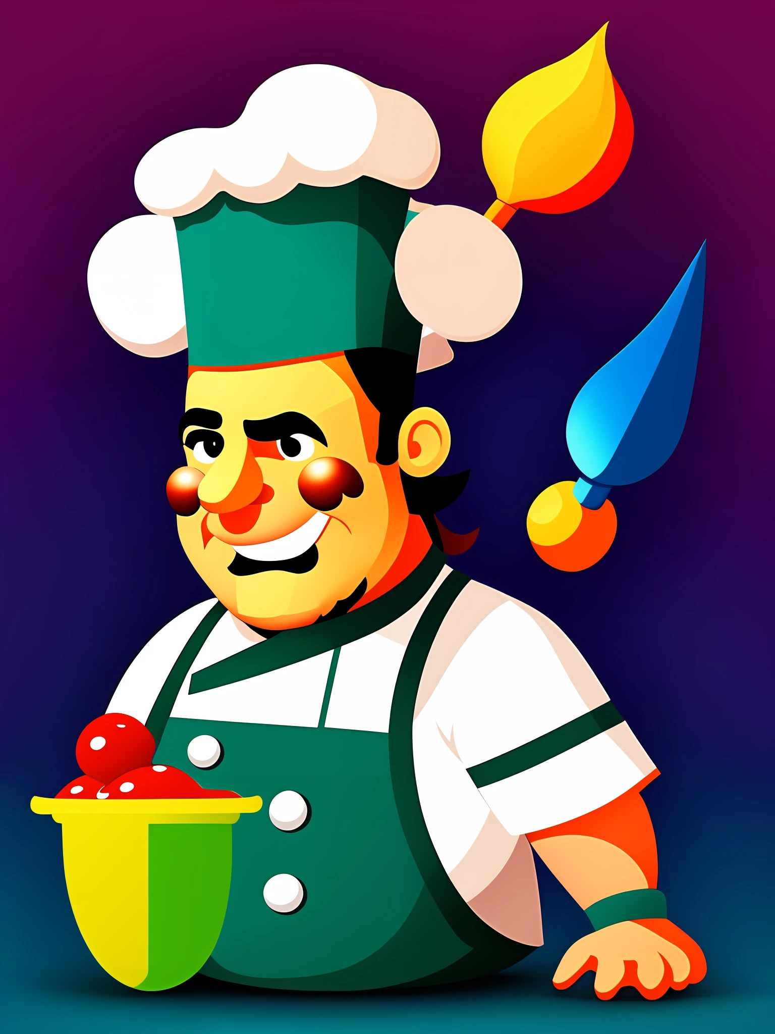 Cartoon chef avatar magic colors