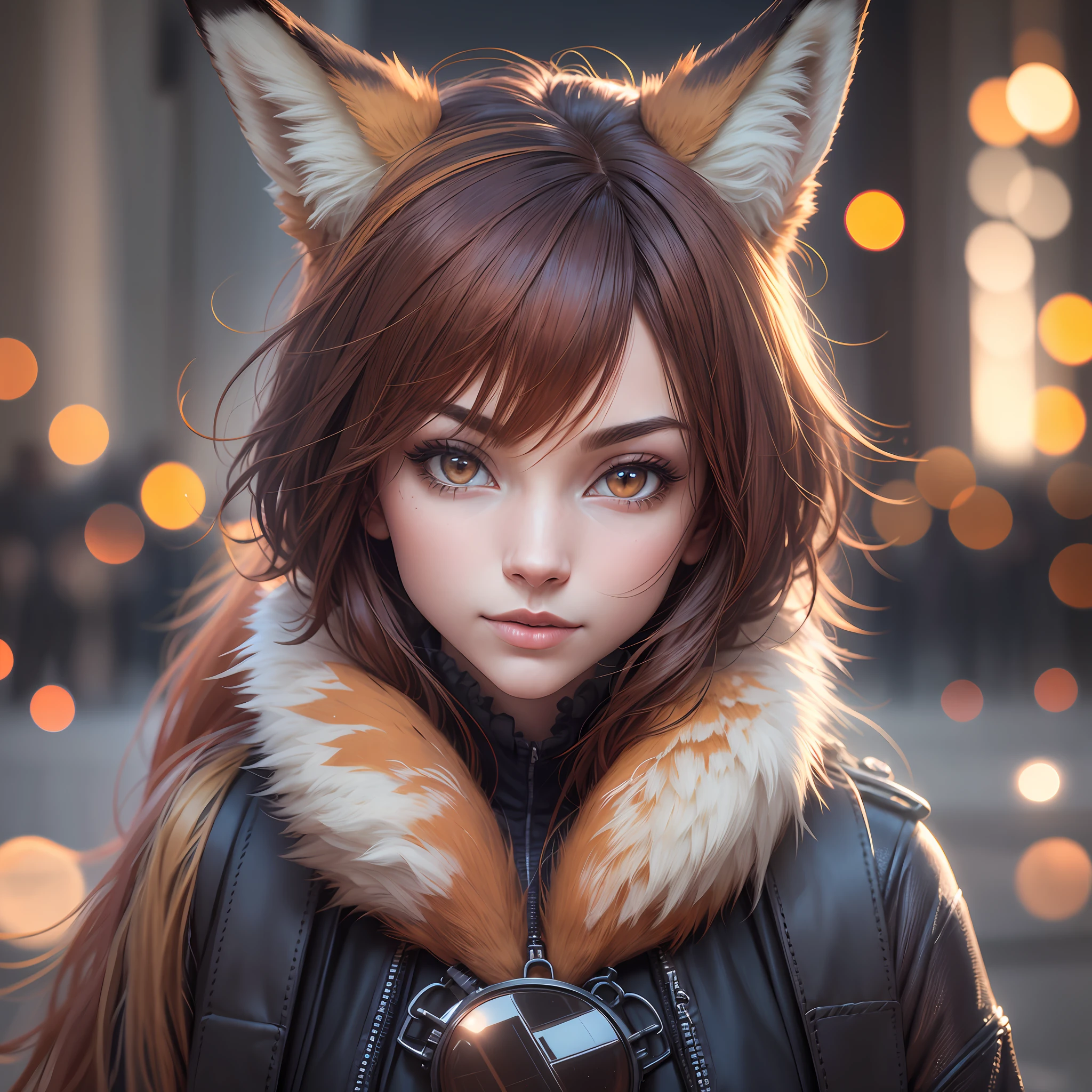 award winning portrait of a fox dressed as a secret agent, on the Red Square, bokeh, backlit --auto --s2