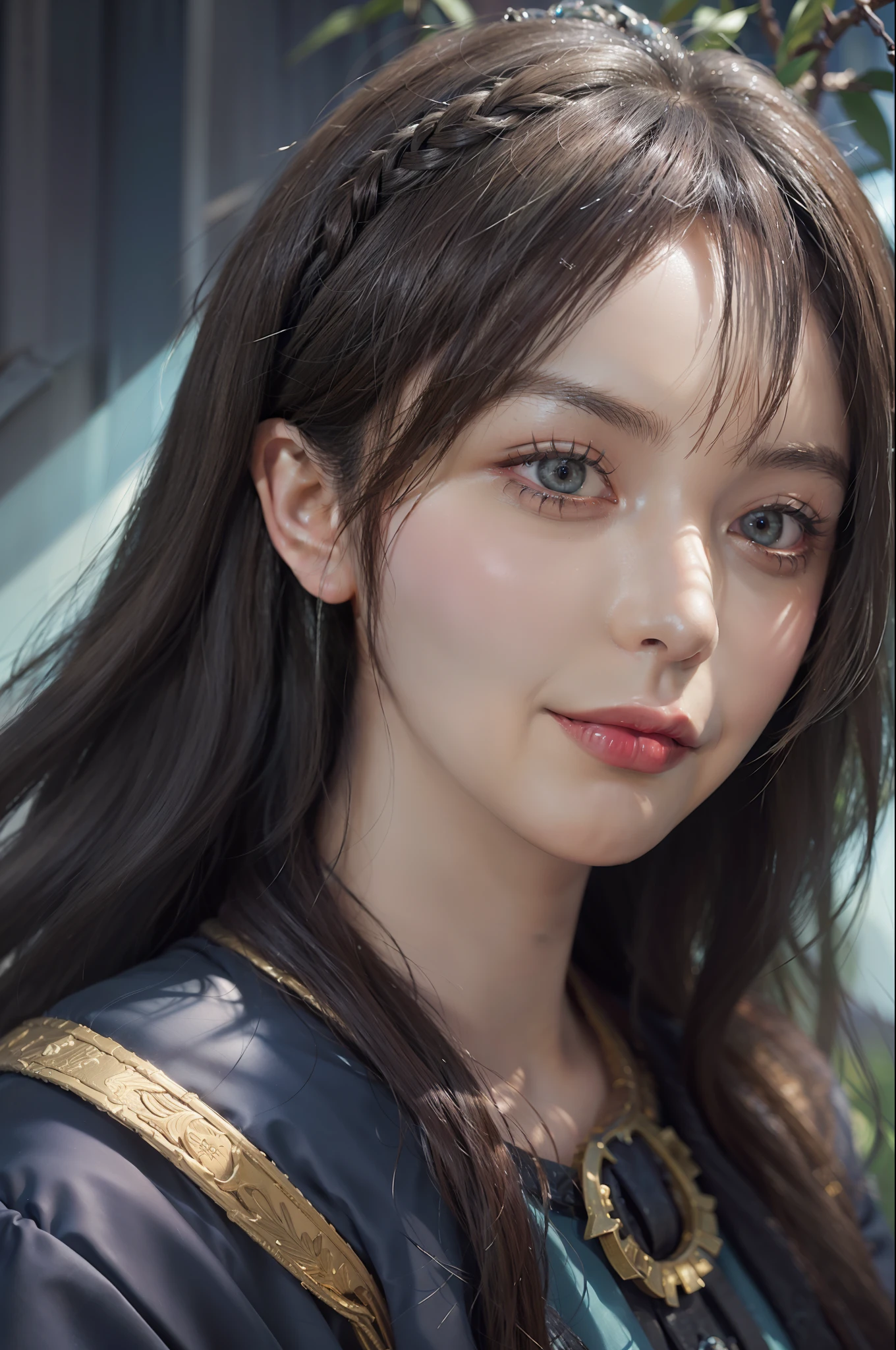 Hyperrealist portrait of female by david hockney and alphonse mucha,fantasy art, photo realistic, dynamic lighting, artstation, poster, volumetric lighting, very detailed faces, 4 k, award winning,, 1girl, in the dark, deep shadow, low key,cowboy shot,(official clothing:1.4) ,long hair,white hair,