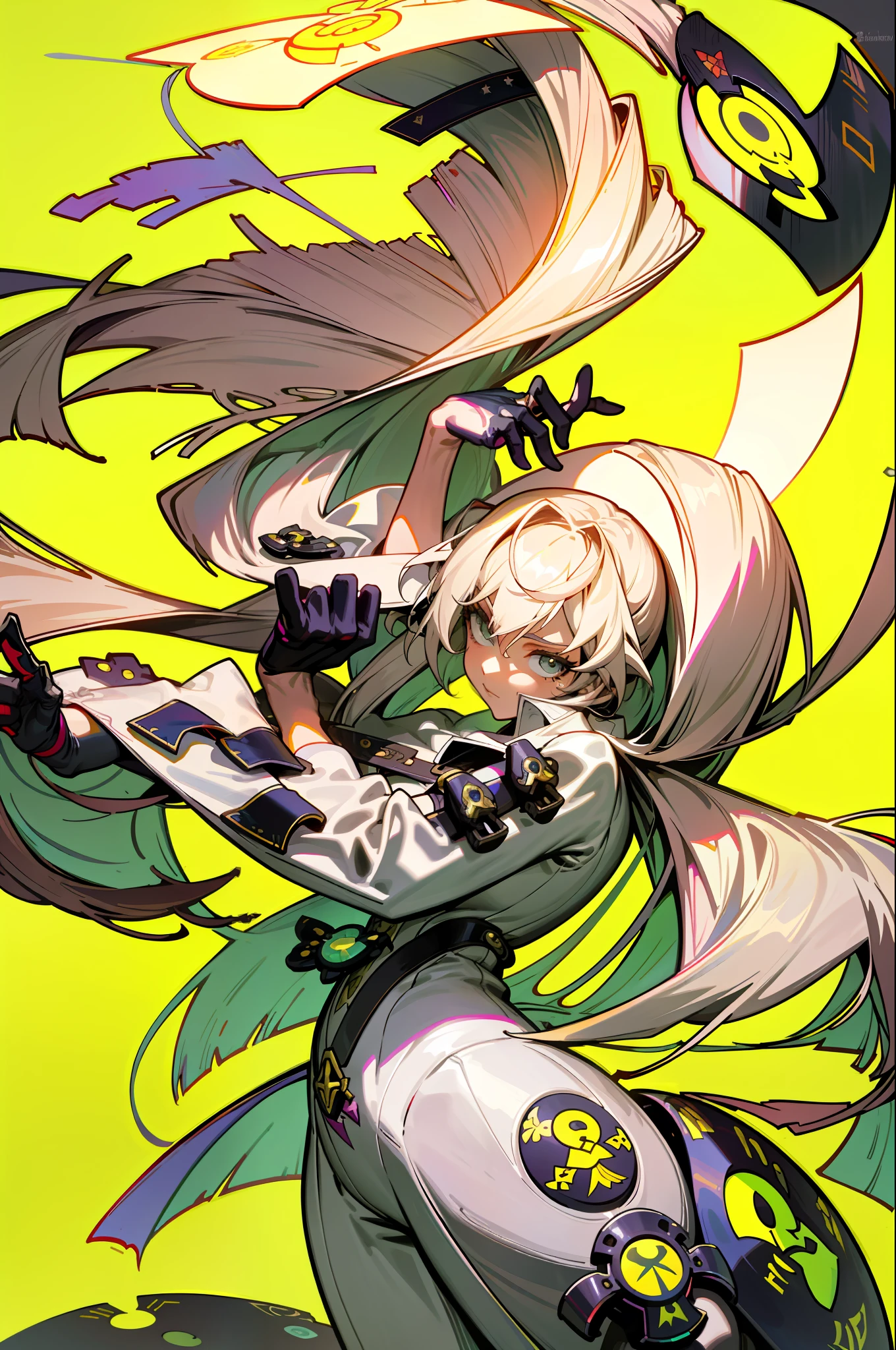 ::Kennedy and Daniel Sampere::2.0 Anime Gacha illustration style, tatoon style, comic book style, , beautiful woman with ultra detailed long hair and in various full-body attack poses, (beautiful and clear background: 1.2),futuristic costume, super detailed circular metals Clinging to arms and pants, fantastic paintings, graffiti style, flowers, highly detailed eyes, a t-shirt or dress with a pink blouse underneath, With both fists in fighting position, and bracelets, fighting an enemy, with long black hair, stained glass color, outside, vibrant, Alphonse Mucha style, fantastic paintings by Joe Madureira, high quality, art, beautiful woman with long white hair, freedom, soul, digital illustration, comic style, perfect anatomy, centered, approaching perfection, dynamic, highly detailed, HDR colors