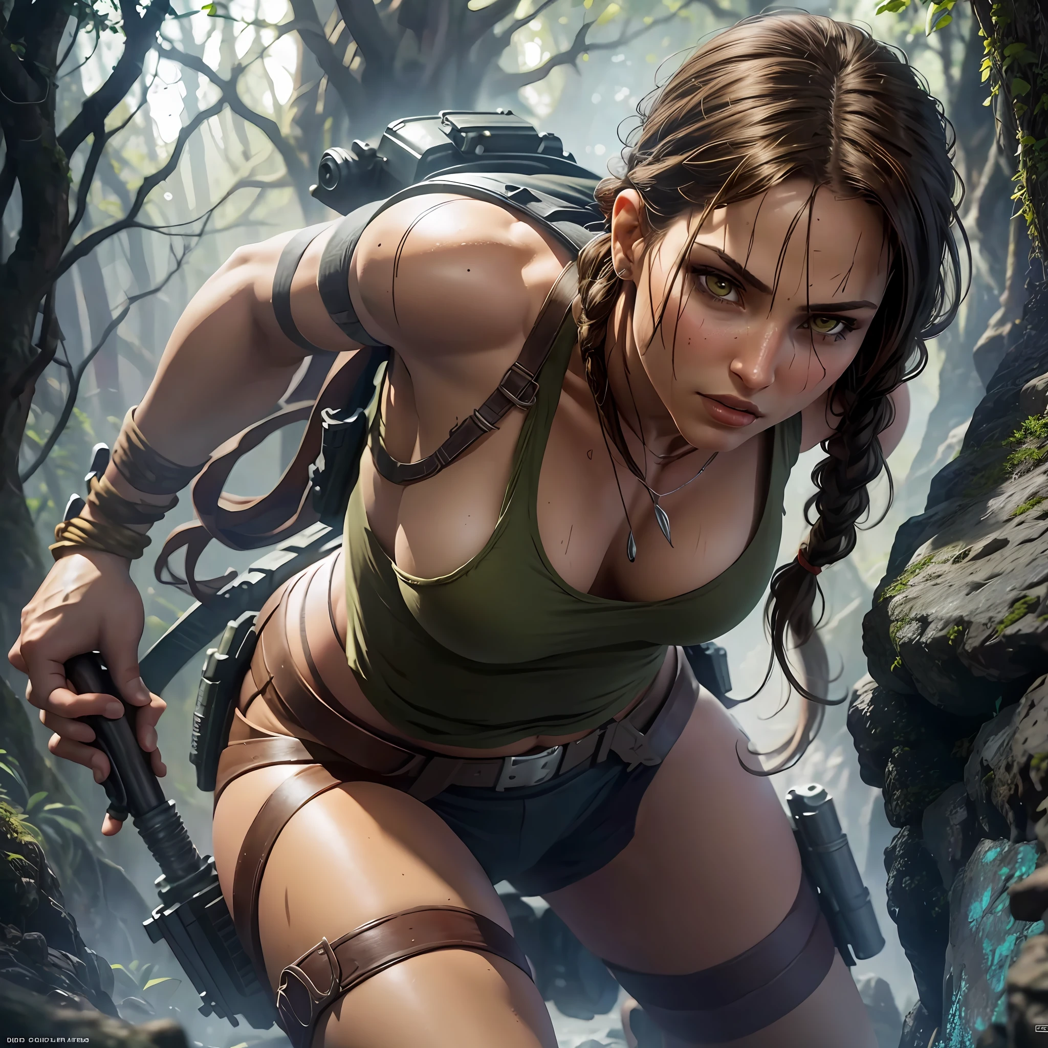Lara Croft, ultra realistic, intricate details --auto --s2