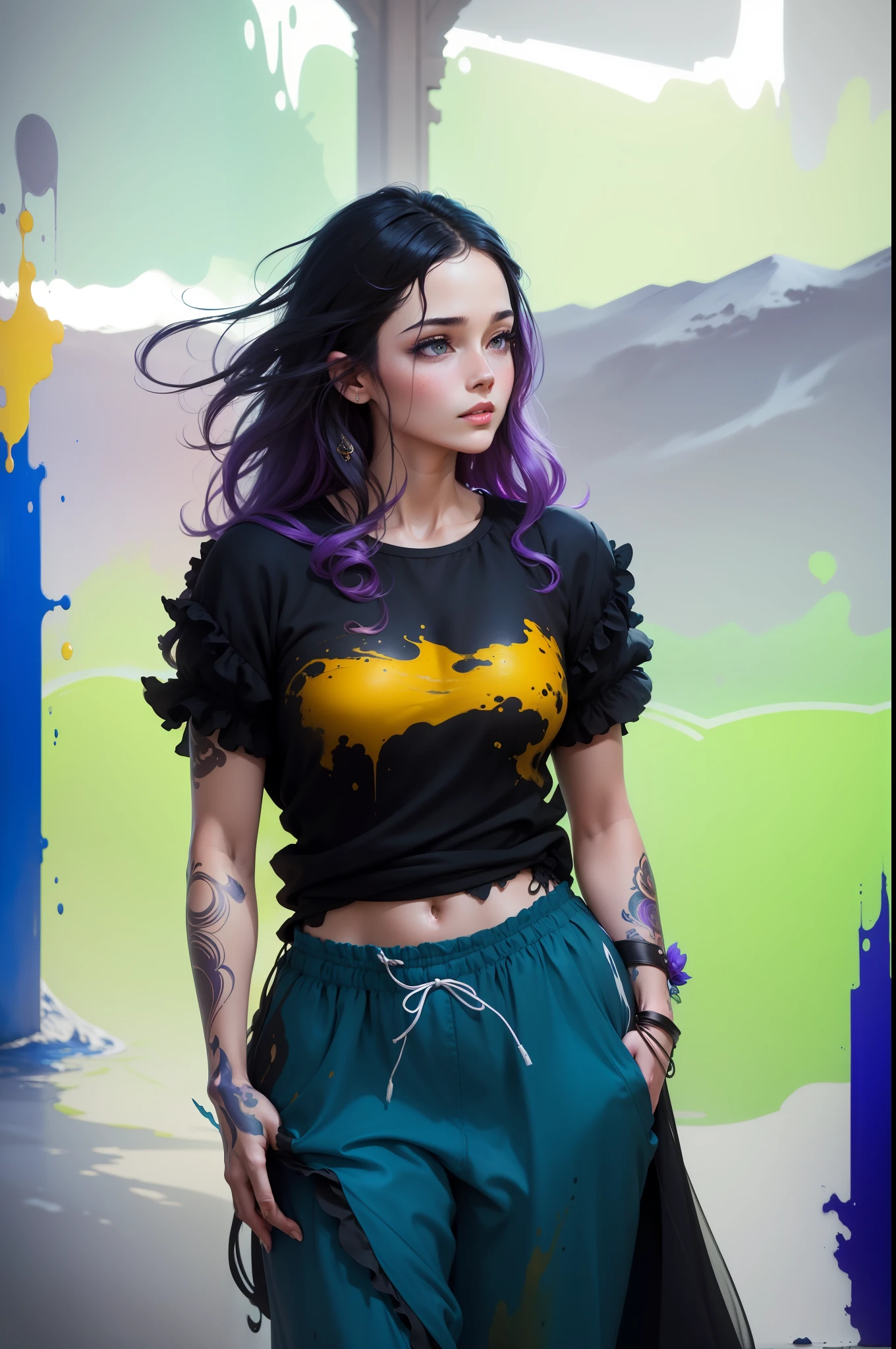 Rompts
Copy prompts
Colorful beautiful girl: a 28 year old giru, messy hair, oil painting, nice perfect face with smooth skinice perfect face, blue yellow colors, light purple and violet additions, light red additions, intricate details, home screen, 8k resolution, masterpiece, beautiful face, artstation digital painting veryblack smooth ink stream: 8k resolution photorealistic masterpiece: intricately detailed fluid gouache painting:  by Jean Baptiste Mongue: calligraphy: acrylic: watercolor art, professional photography, natural lighting, maximalist volumetric lighting photoillustration: by marton bobzert:, complex, elegant, expansive, fantastic, wavy hair, vibrant, best quality details, realistic, high definition, high quality texture, epic lighting, cinematic film still, 8k, soft lighting, anime style, masterful game card border, random colored art,  oil painting, blue yellow colors, light purple and violet additions, light red additions, intricate detail, home screen, 8k resolution, masterpiece, artstation soft digital painting very ink flowBlack: 8k resolution photorealistic masterpiece: intricately detailed fluid gouache painting: by Jean Baptiste Mongue: calligraphy: acrylic: watercolor art, professional photography, natural lighting, maximalist volumetric lighting photoillustration: by Marton Bobzert:,  complex, elegant, expansive, fantastic, vibrant --auto --s2