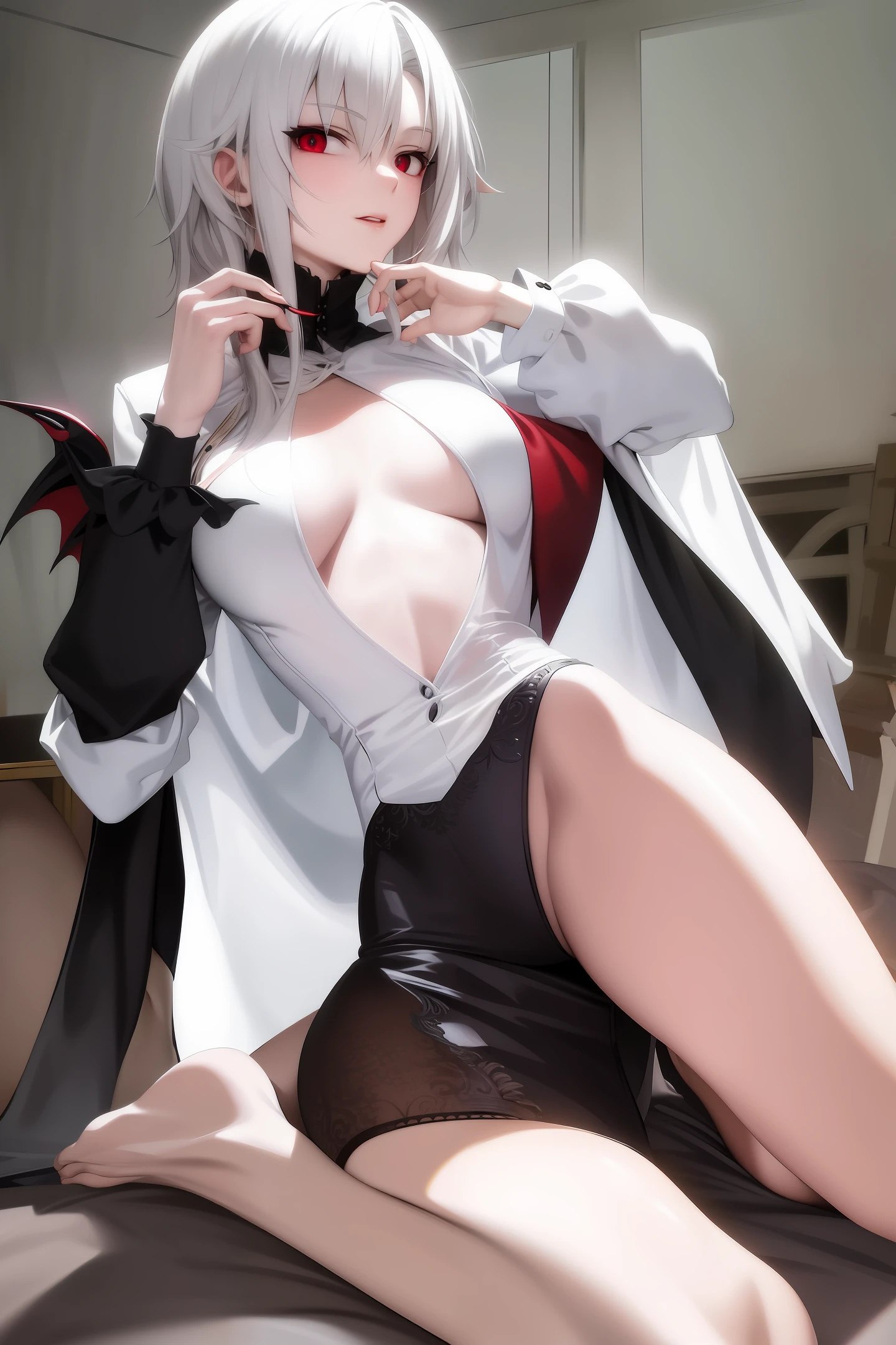 Young white-haired vampire