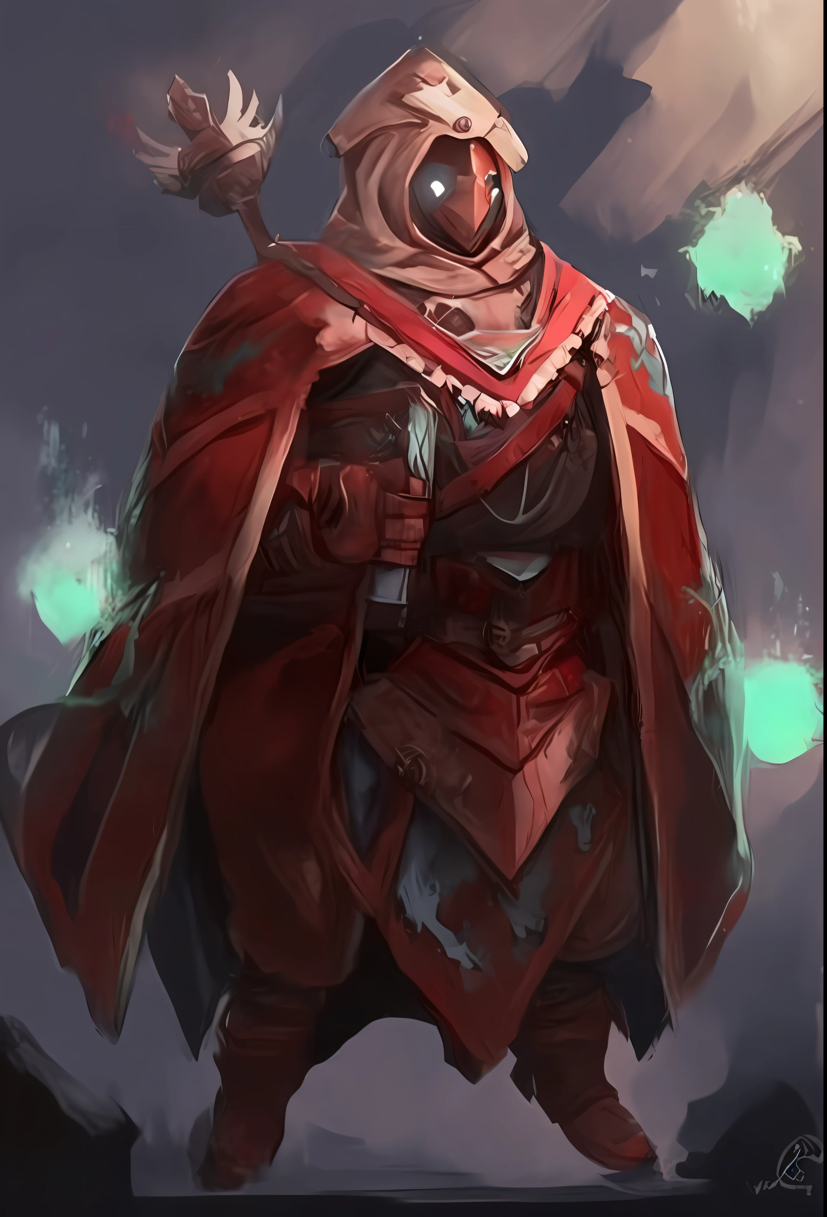Cleric with red clothes, medieval art style, warforged cleric, red robe
