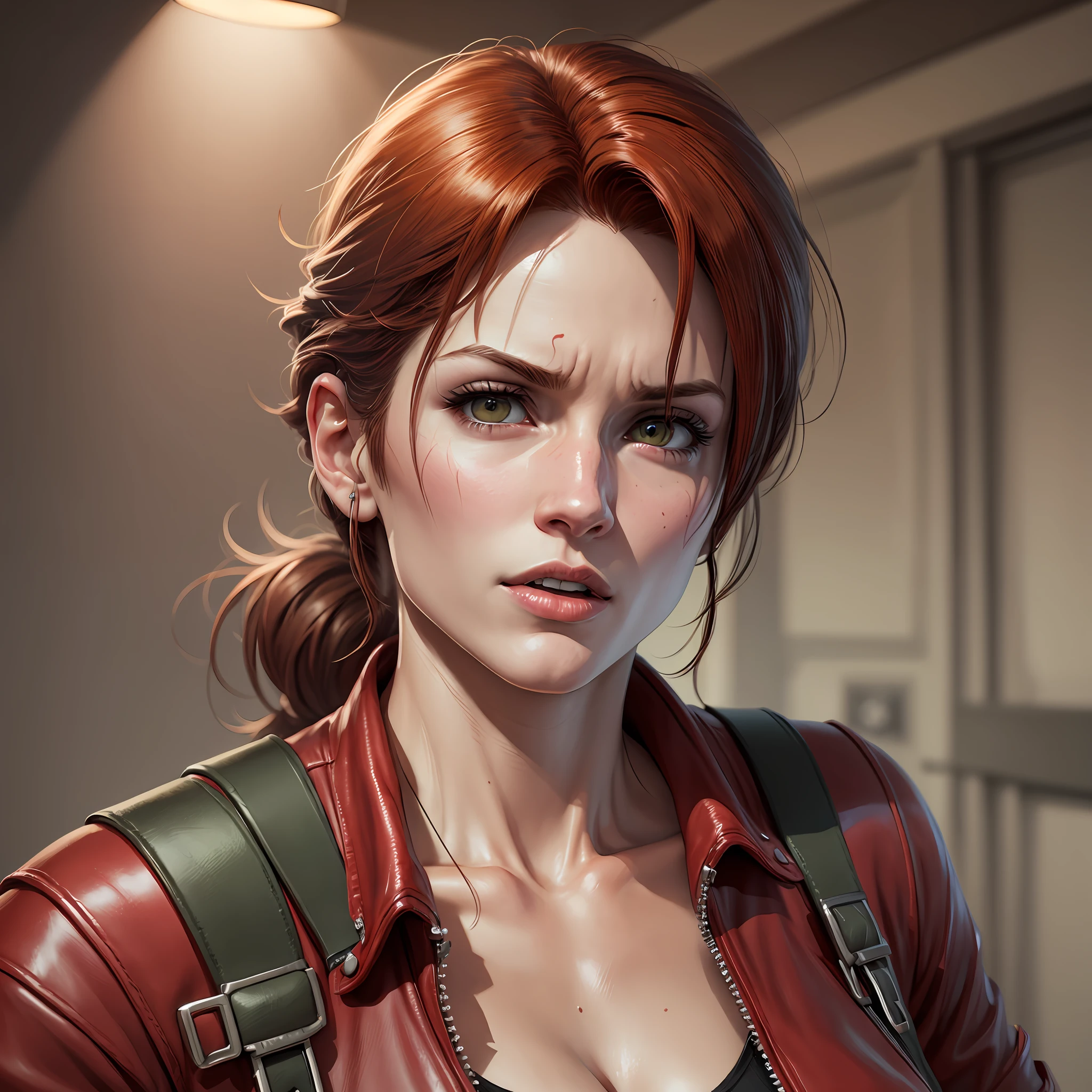 resident evil claire redfield animation, 3D, animation, 8k, uhd, hard low lighting, alta qualidade, foco nítido, fujifilm XT3 --auto --s2