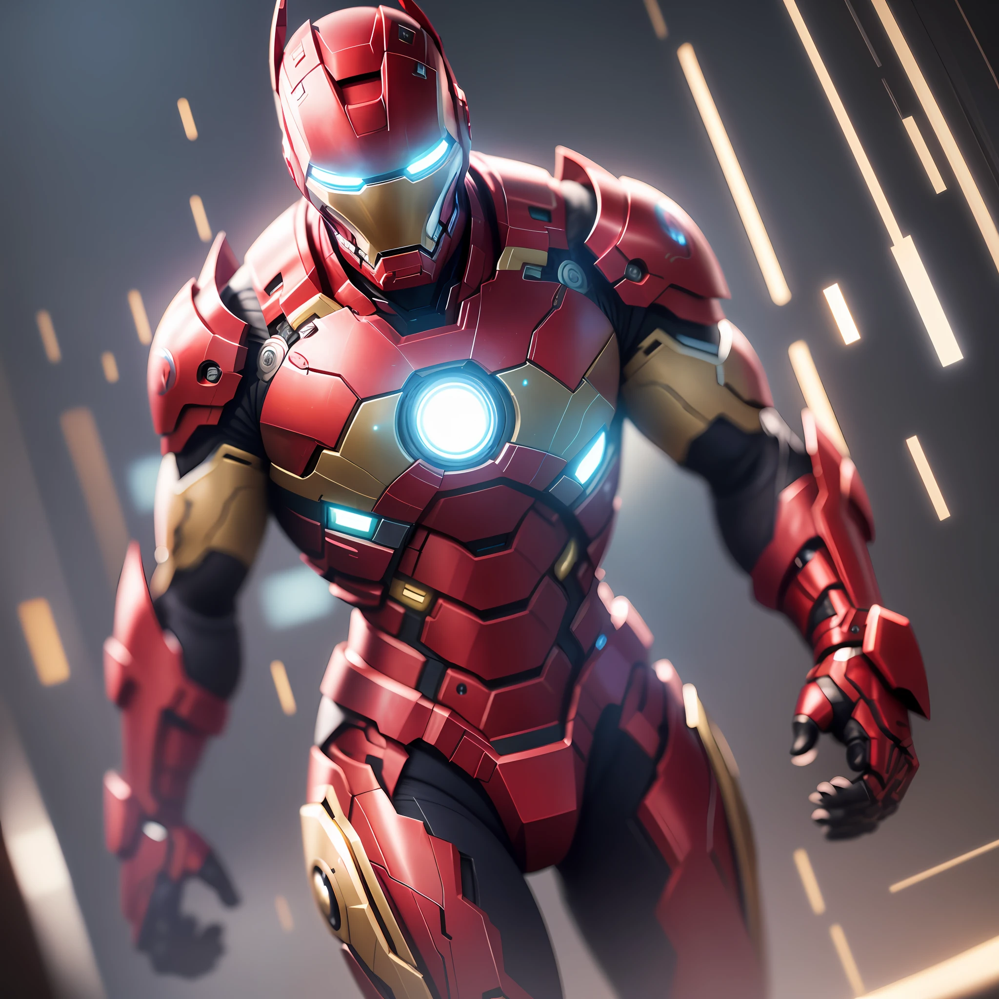 Iron Man of the Marvel Universe dressed, 50mm Ottoman military style lens, ultra wide angle, depth of field, hyper detail, beautiful color code, crazy details, complex details, stunning color gradation, Unreal Engine, cinematic, color grading, editorial photography, photography, photographs, 70mm lens photos, depth of field, bokeh, DOF, tilt blur, shutter speed 1/1000, f/22, white balance, 32k, super resolution, megapixels, ProPhoto RGB VR, Display Space Global Illumination, Ray Tracing Global Illumination, Optical, Scattering, Glow, Shadows, Rough, Dither, Raytraced Reflections, Lumen Reflections, Screen Area Reflections, Diffraction Grading, Chromatic Aberration, GB Offset, Scan Lines, Ray Tracing, Ray Tracing, Ambient Occlusion, Anti-Aliasing, FKAA, TXAA, RTX, SSAO, Shaders, OpenGL Shaders, GLSL Shaders, Post Render, Post Render, Cell Shading, Para que mapping, CGI, VFX, SFX, Insanely Detailed & Complex, Hyper Maximalist, Elegant, Hyper Realistic, Super Detail lı, Dynamic Exposure, Foto, 8k