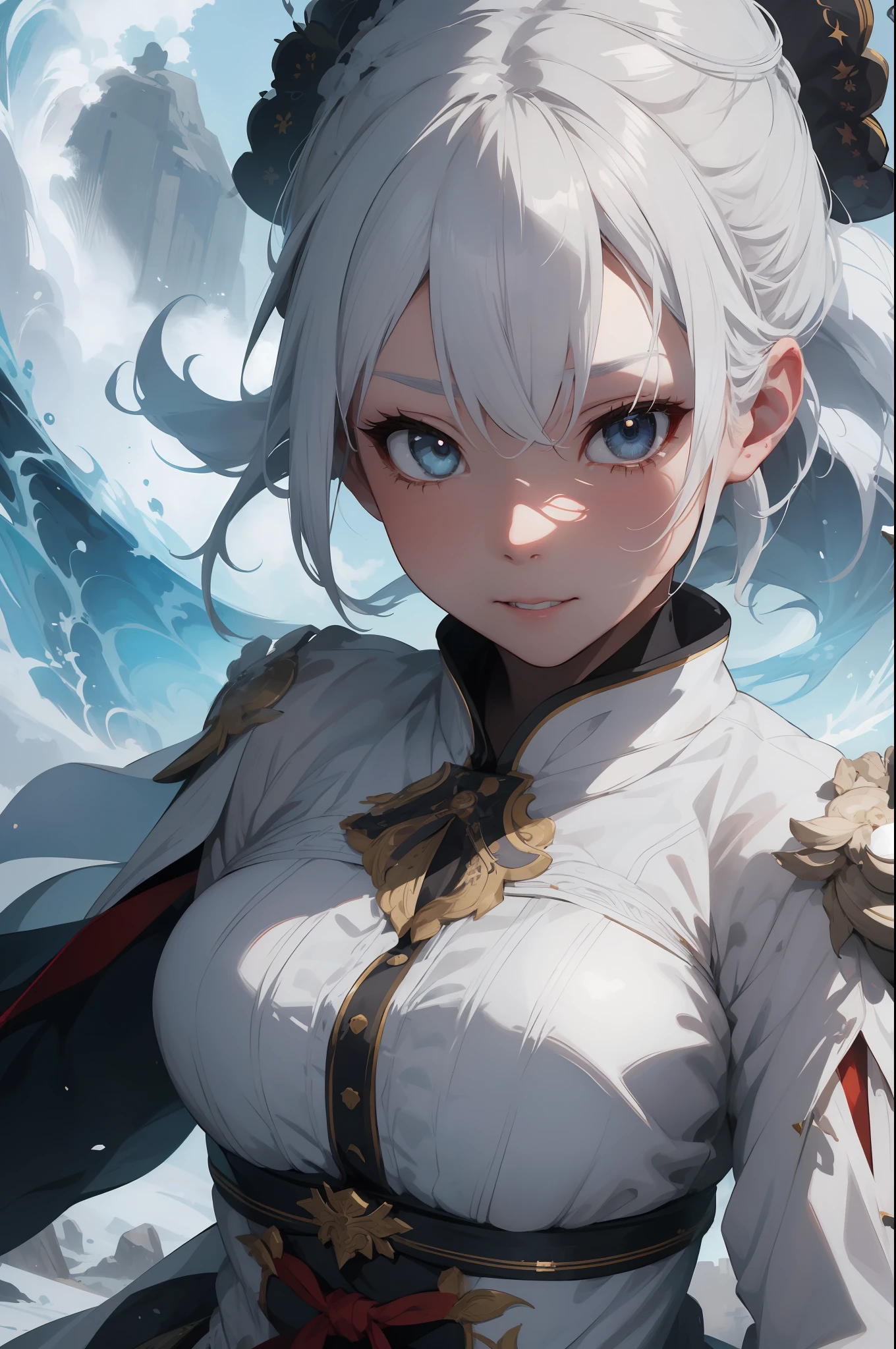 a close up of a woman with white hair and a white mask, beautiful character painting, guweiz, artwork in the style of guweiz, white haired deity, by Yang J, epic exquisite character art, stunning character art, by Fan Qi, by Wuzhun Shifan, guweiz on pixiv artstation