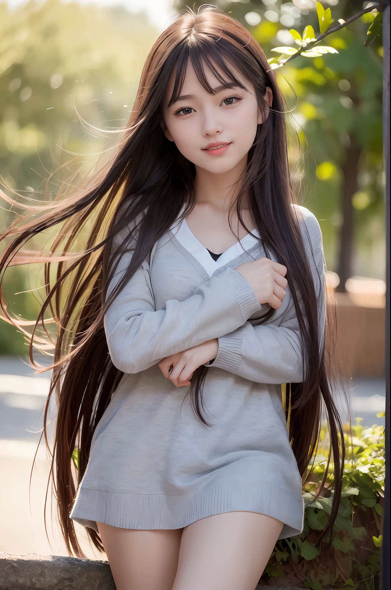 (8K, Top Quality, Masterpiece: 1.2), (Realistic, Photorealistic: 1.37), Super Detail, One Girl, Beauty, Cute, Solo, (Redness of the Nose), (Smile: 1.15), (Mouth Closed) Big, Beautiful Eyes, (Long Hair: 1.2), Floating Hair Novafrog style, upper body