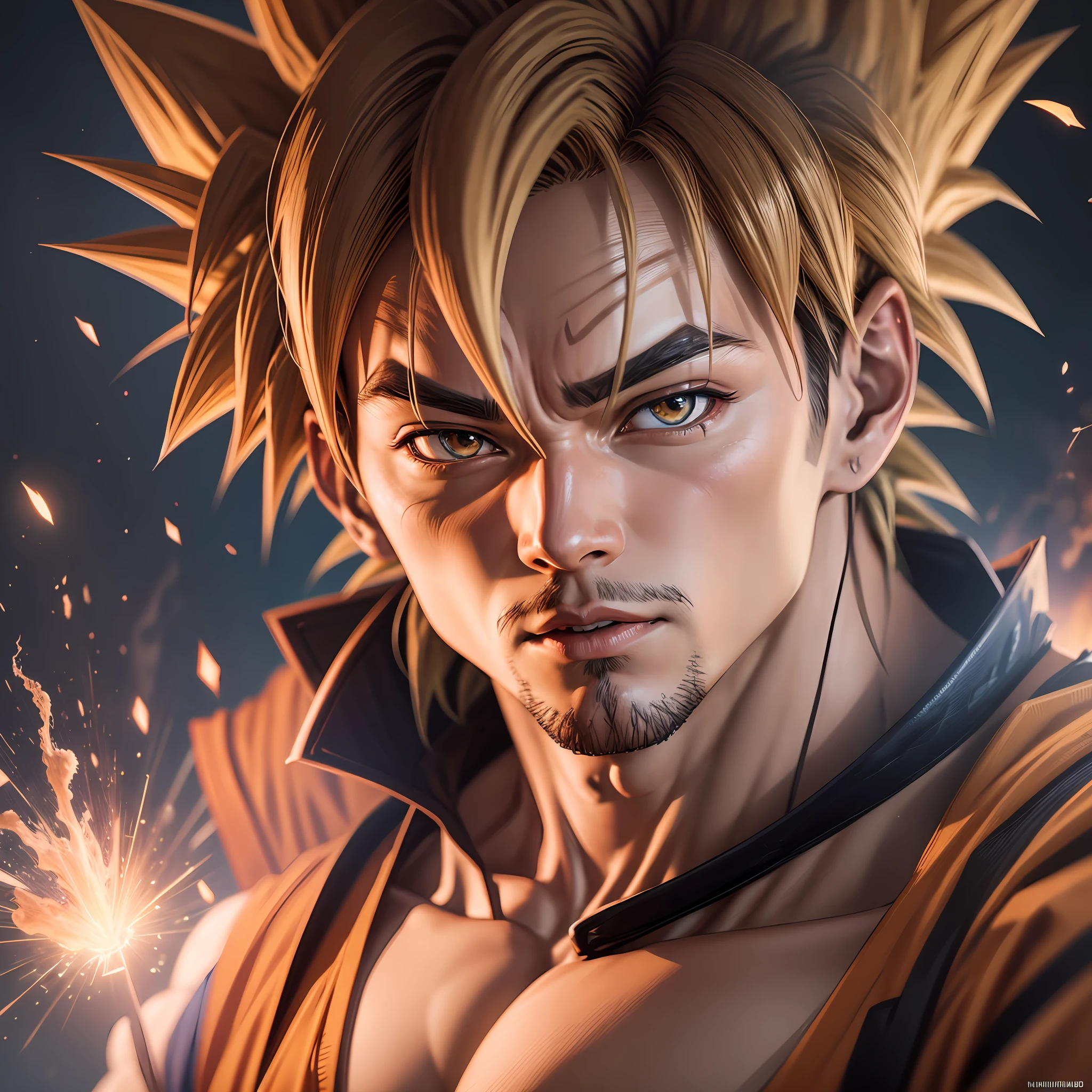 goku, 8k, uhd, severe low lighting, high quality, sharp focus, fujifilm XT3 --auto --s2