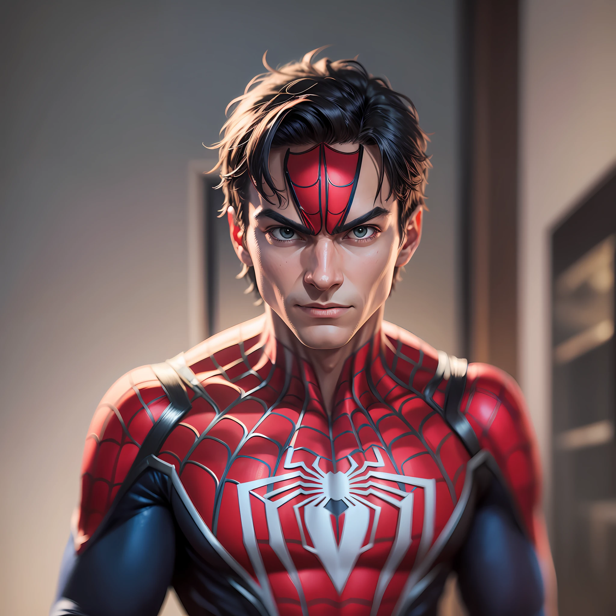 Spider-Man without the Mask, 8k, uhd, severe low lighting, high quality, sharp focus, fujifilm XT3 --auto --s2