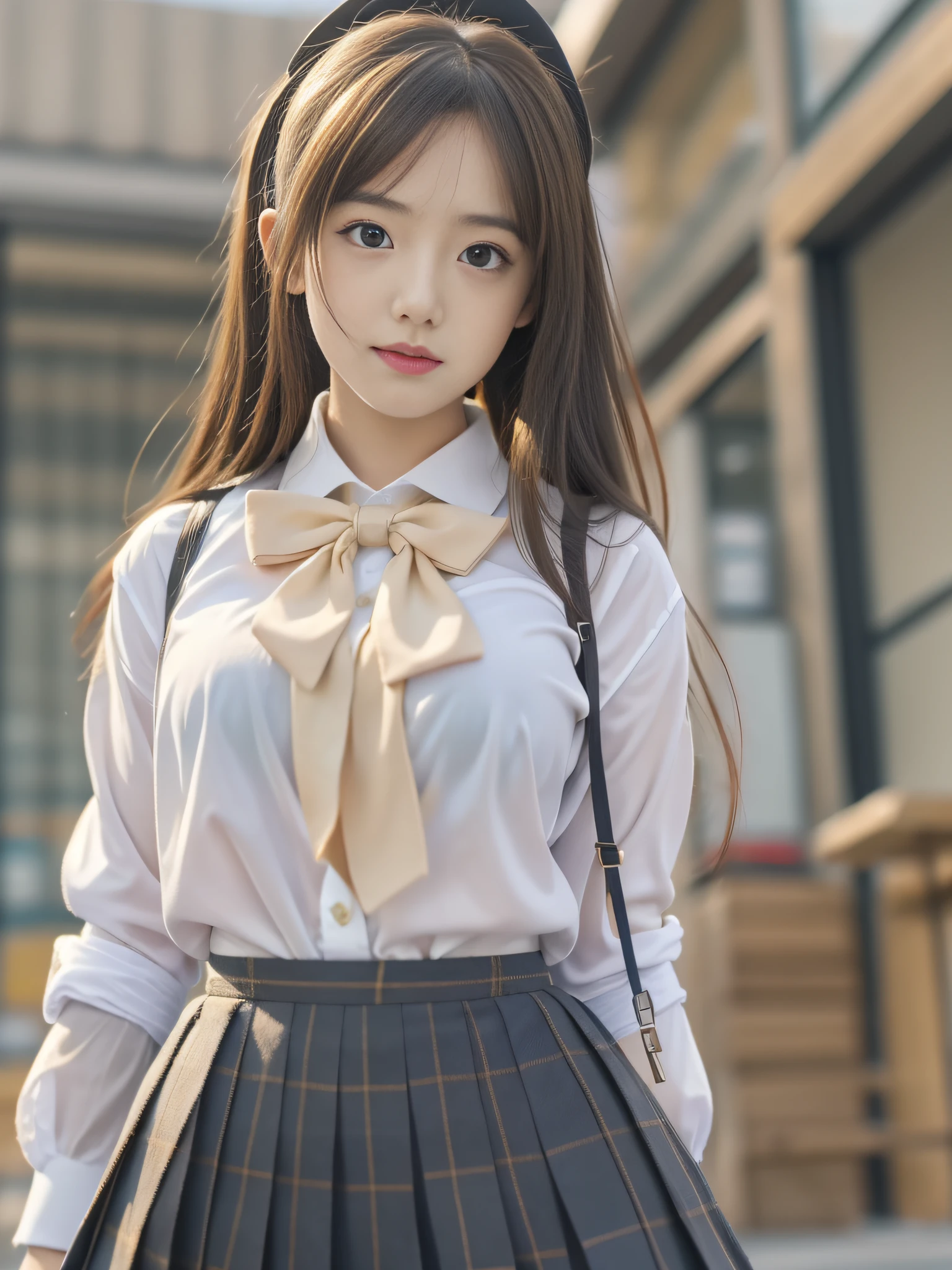 (8K, Best Quality, Masterpiece: 1.2), Realistic, Ultra High Resolution, Intricate Details, 1 Girl, Beautiful Face, JK Suit, White Shirt, Yellow Bow Tie, Yellow Skirt, Plaid Skirt, Pleated Skirt, Upper Body, Standing, Wide Angle Lens, Surreal Schoolgirl, Surreal Schoolgirl, Realistic Anime 3 D Style, Realistic Schoolgirl, Smooth Anime CG Art, 3 D Anime Realistic, Beautiful Anime High School Girls, Sakimichan HDRI, Fantastic school student uniform, realistic anime, realistic young anime girl (8K, best quality, masterpiece: 1.2), realistic, super high resolution, intricate details, 1 girl, beautiful face, JK suit, white shirt, upper body