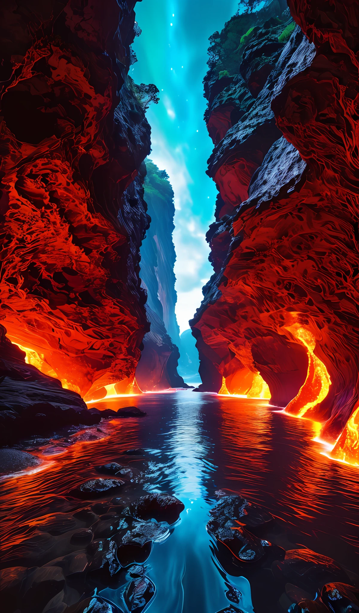 35mm photography, white cropped top, beautiful earth filled with water and lava, perfect eyes, sharp focus, 8k HD, crazy detail, intricate, Caenorhabditis elegans, atmospheric 4k hyper-detail, cinematic sensibility, sharp focus, masterpiece, color, surreal, vivid colors, (very detailed CG unity 8k wallpaper), intricate, high detail, sharp focus, realistic, symmetrical, volumetric lighting, beautiful, rich dark masterpiece, Dan Mumford and Mark M. Astrophotography in the style of Simonetti