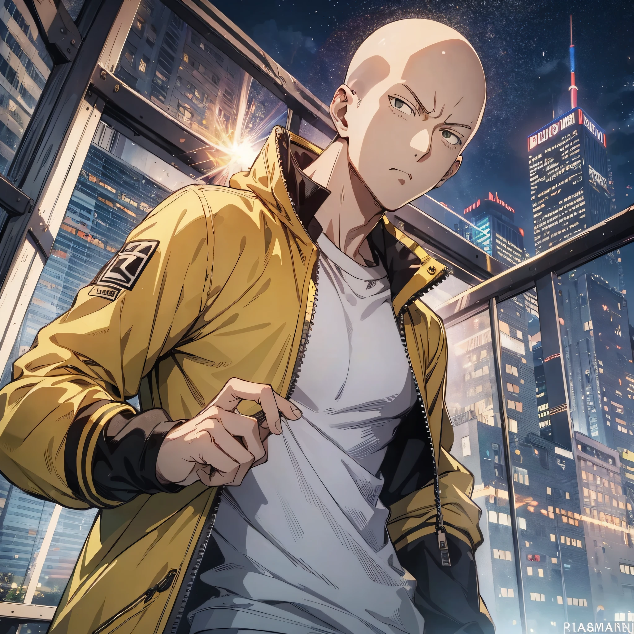 One-punch man Saitama casual wear, dumb expression, single